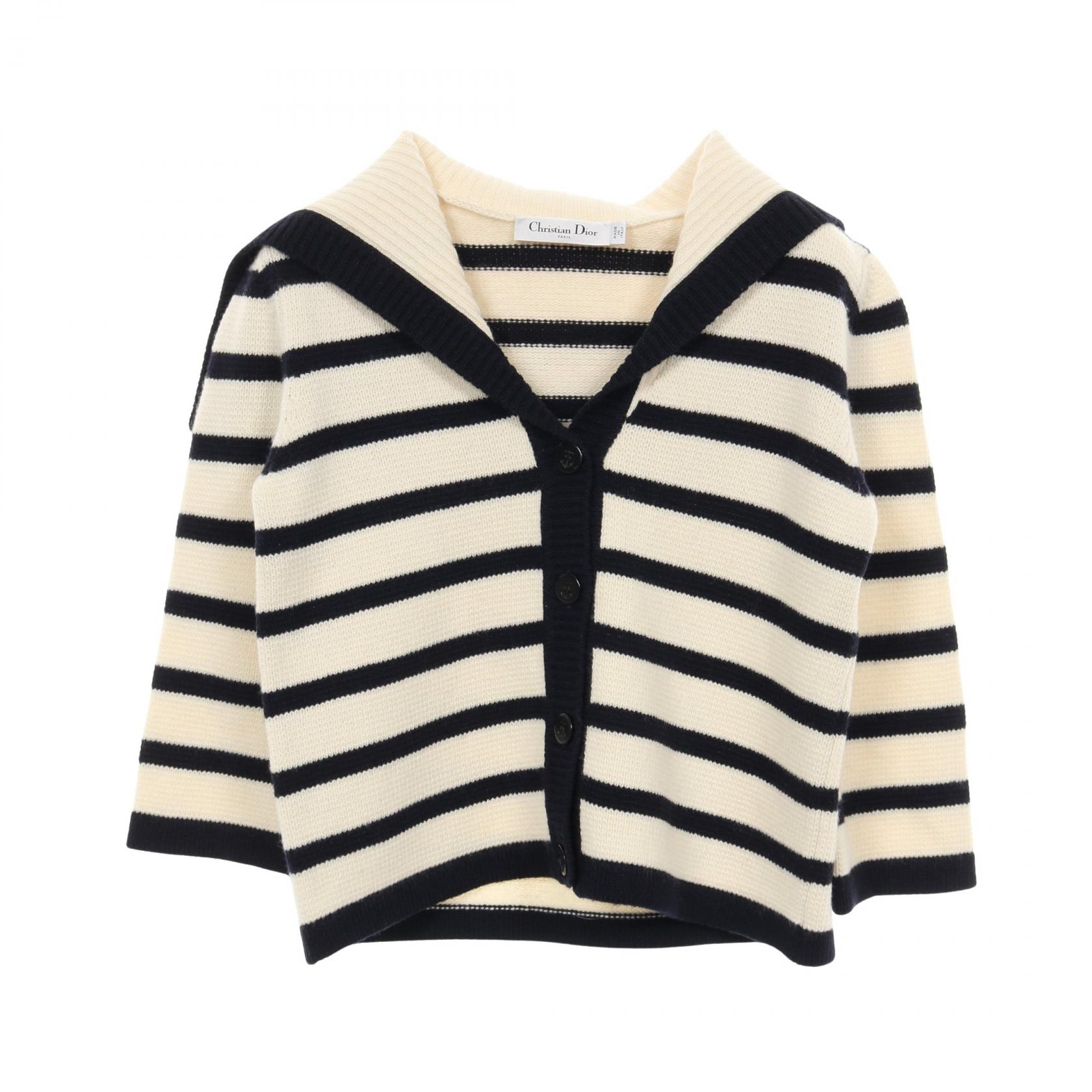 Christian DIOR MARINIERE Cardigan wool cashmere Beige Navy #36