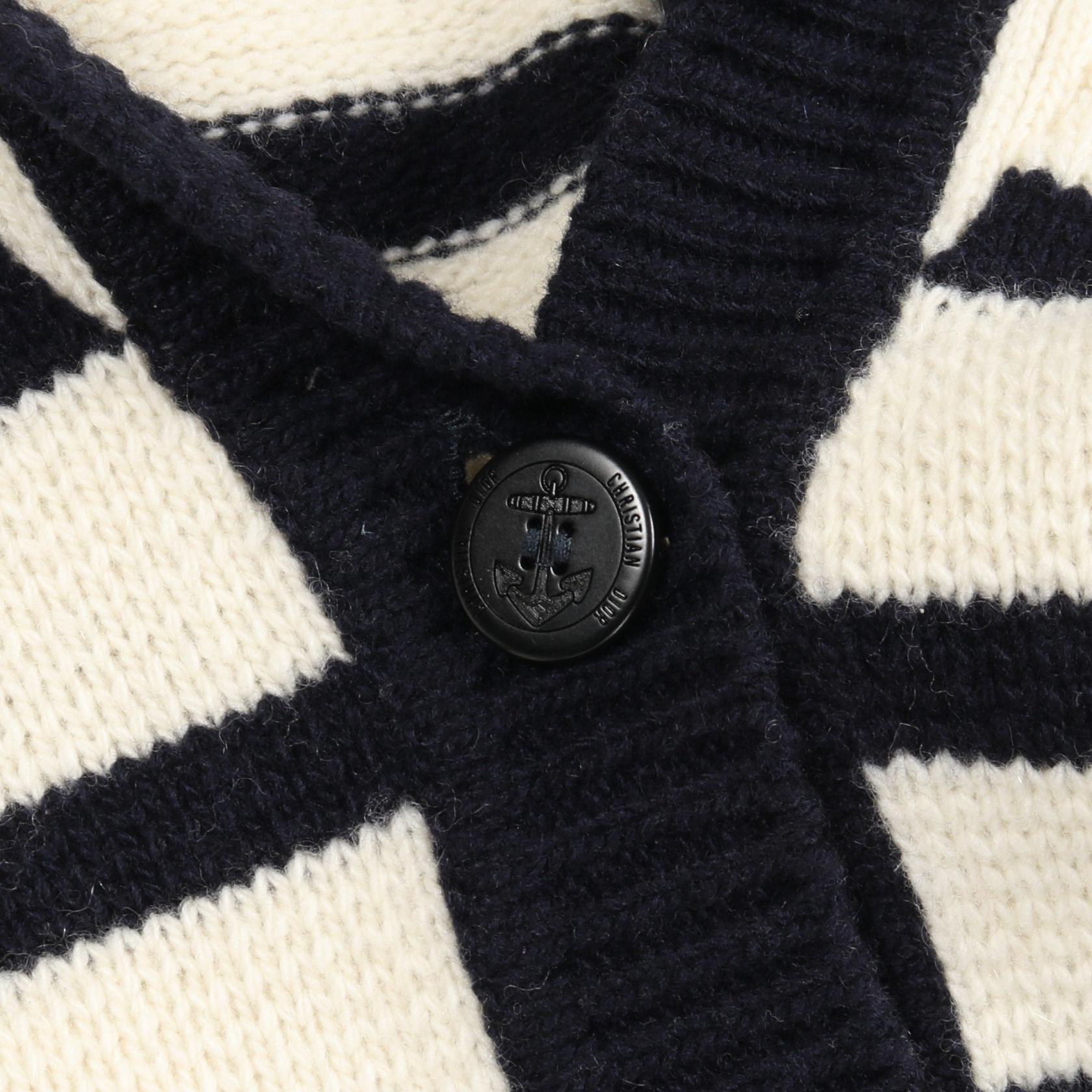 Christian DIOR MARINIERE Cardigan wool cashmere Beige Navy #36