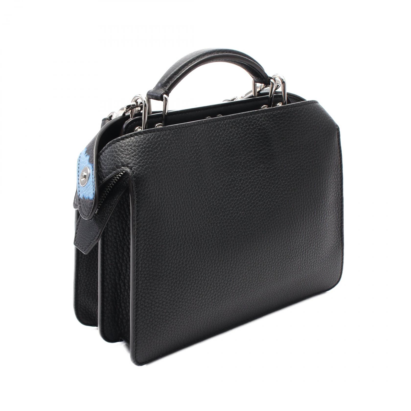 FENDI Peekaboo ISeeU X-Cross 2way Handbag 7VA582 leather Black