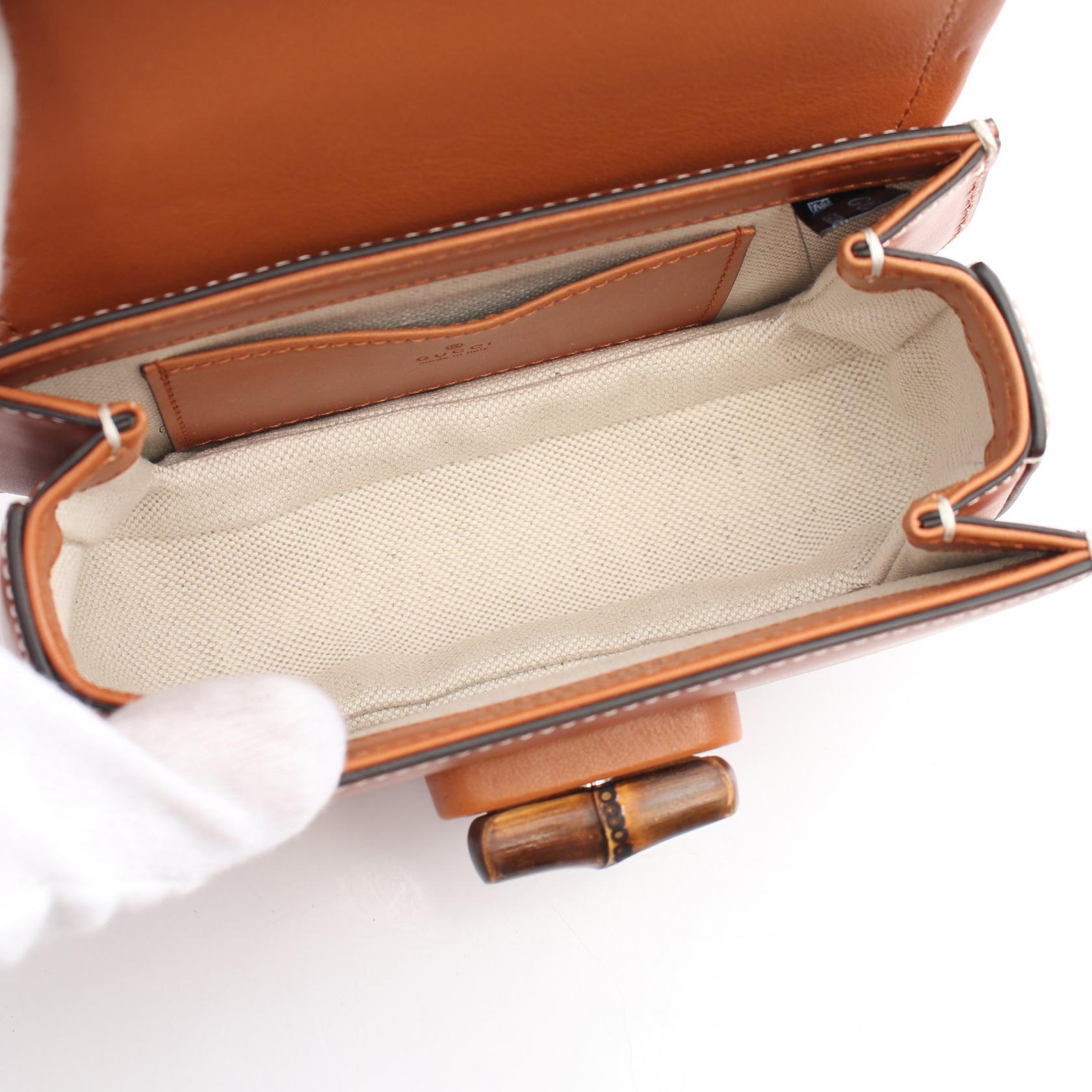 GUCCI Bamboo 1947 Mini Belt Waist bum bag 681137 leather