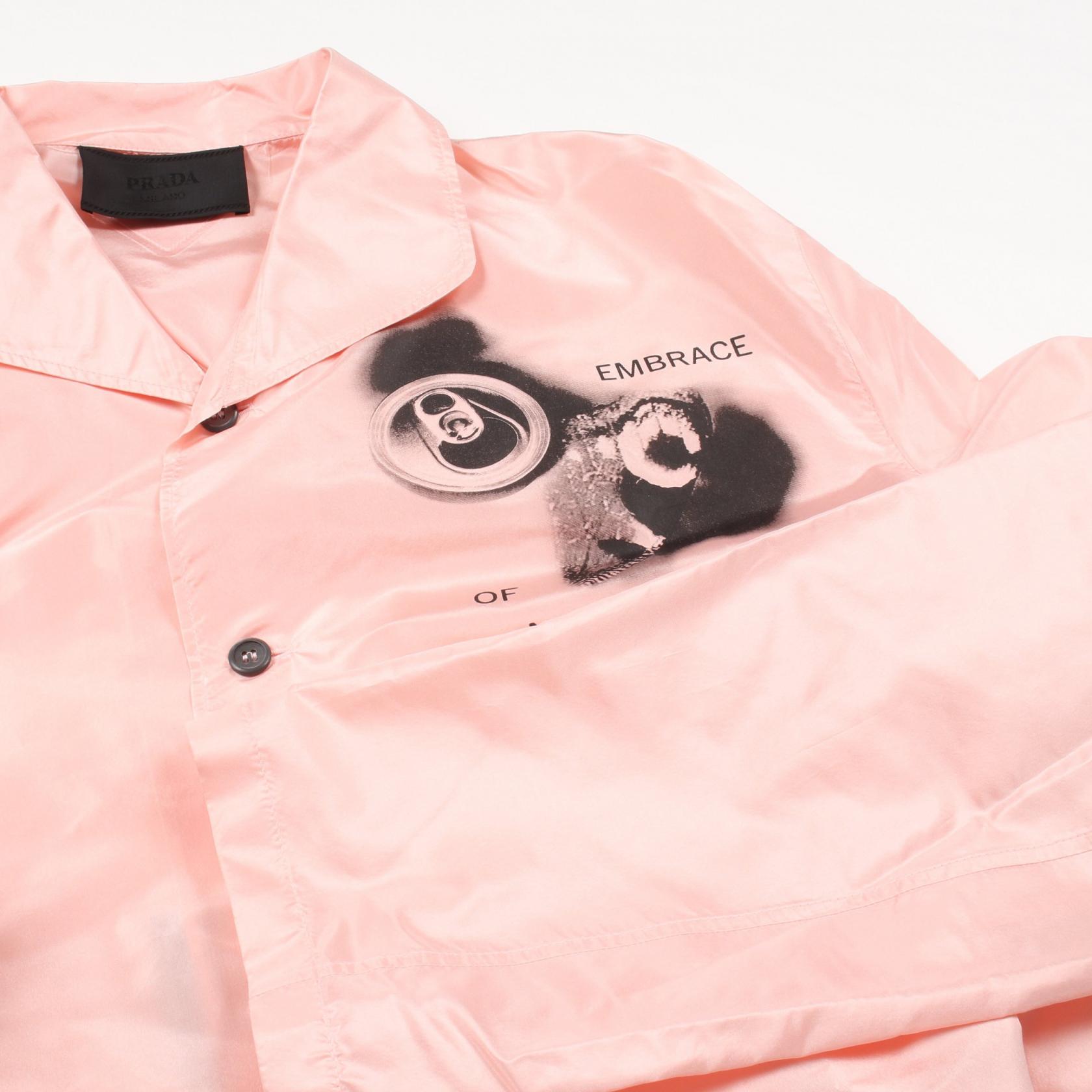 PRADA Pajamas Overshirt SC627 silk Pink Black Size M Used mens | eBay