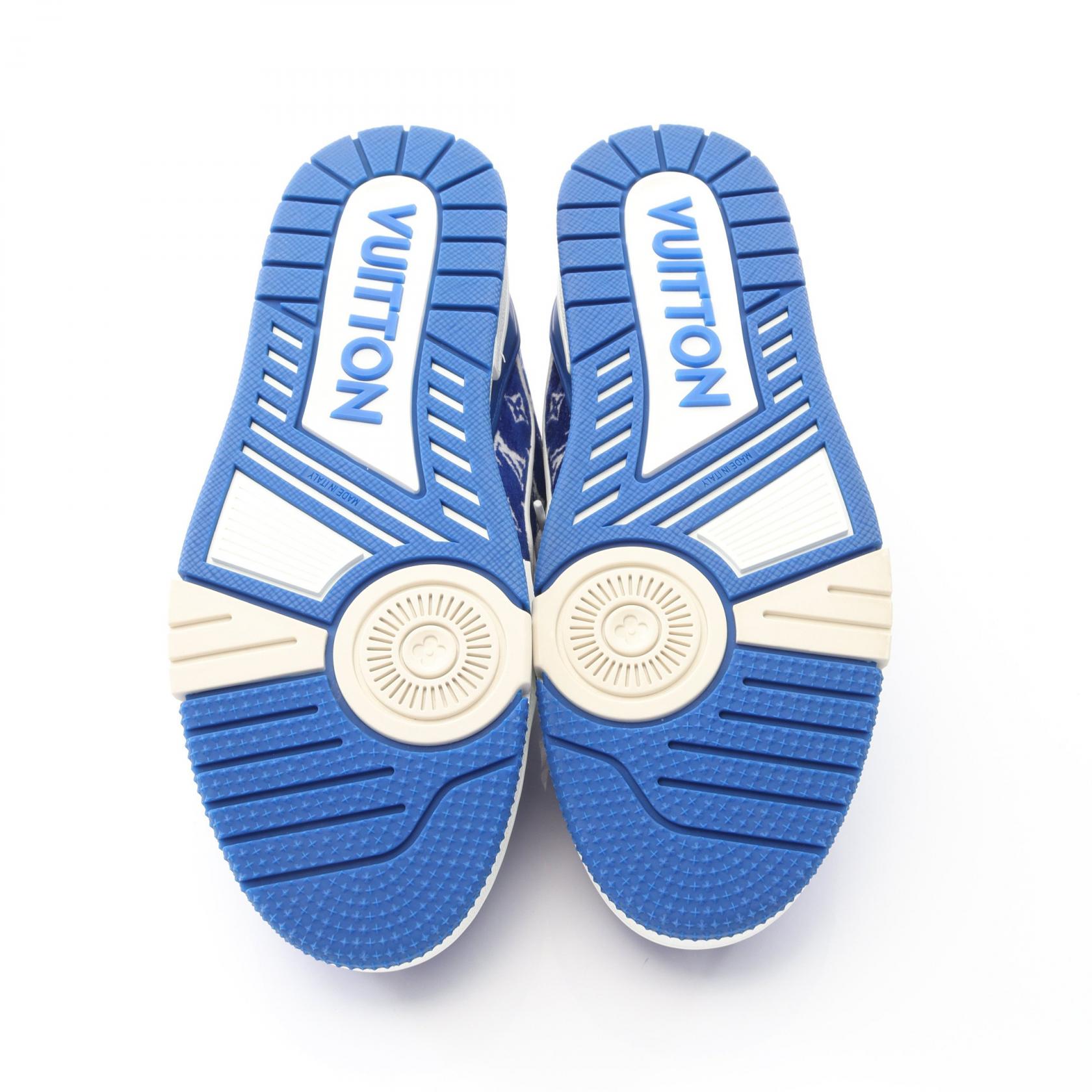 LOUIS VUITTON LV Trainer Line Marine sneakers Fabric leather Blue