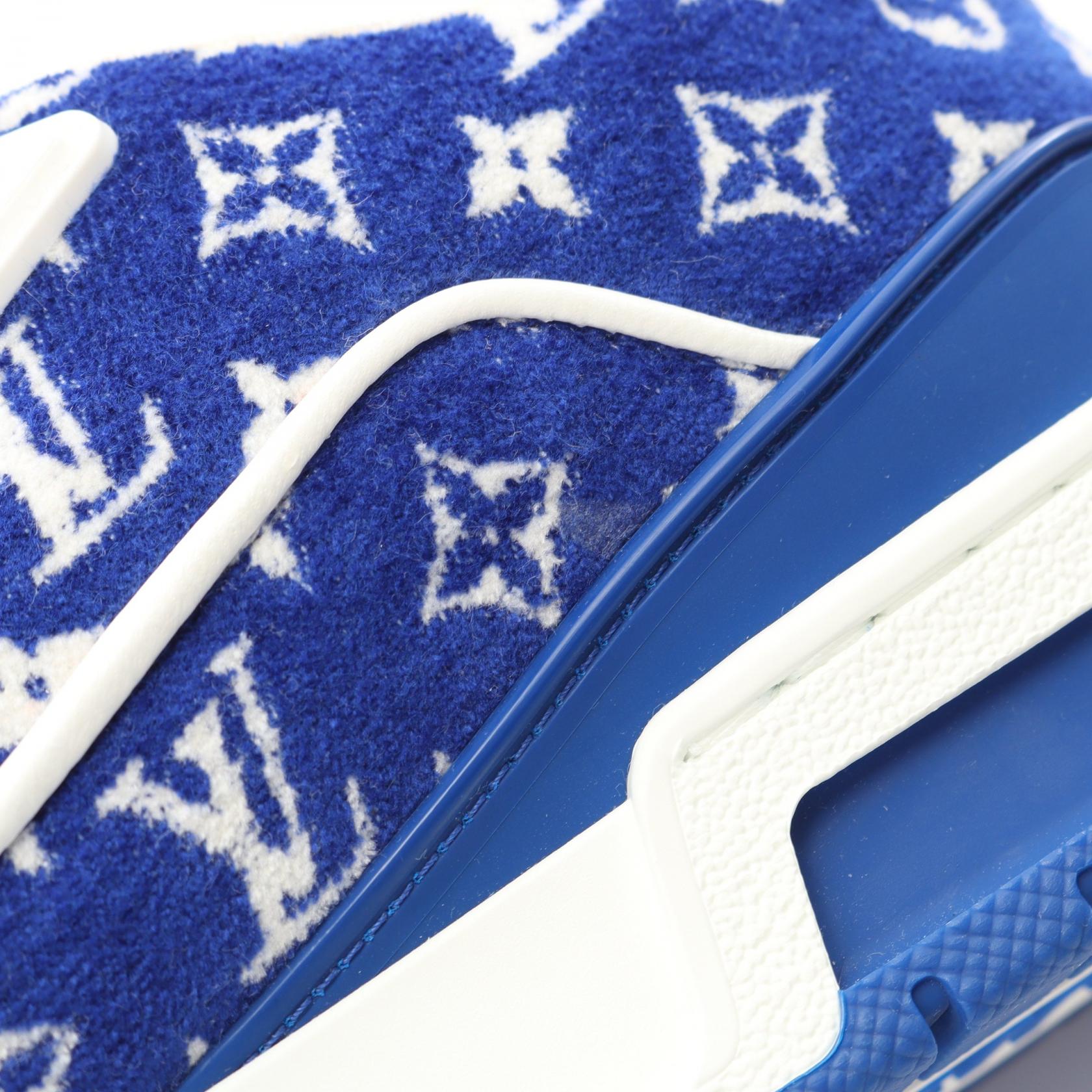 LOUIS VUITTON LV Trainer Line Marine sneakers Fabric leather Blue