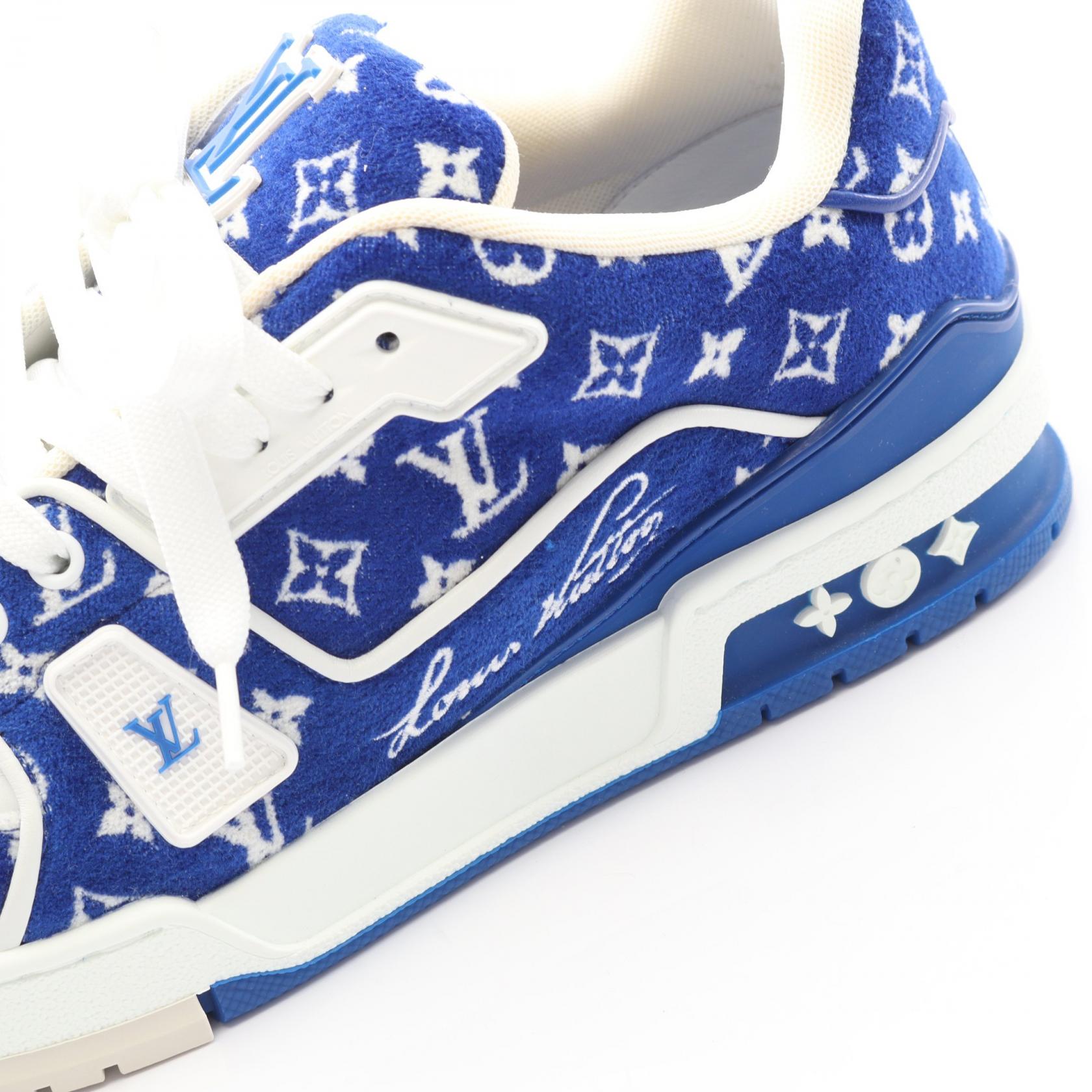 LOUIS VUITTON LV Trainer Line Marine sneakers Fabric leather Blue