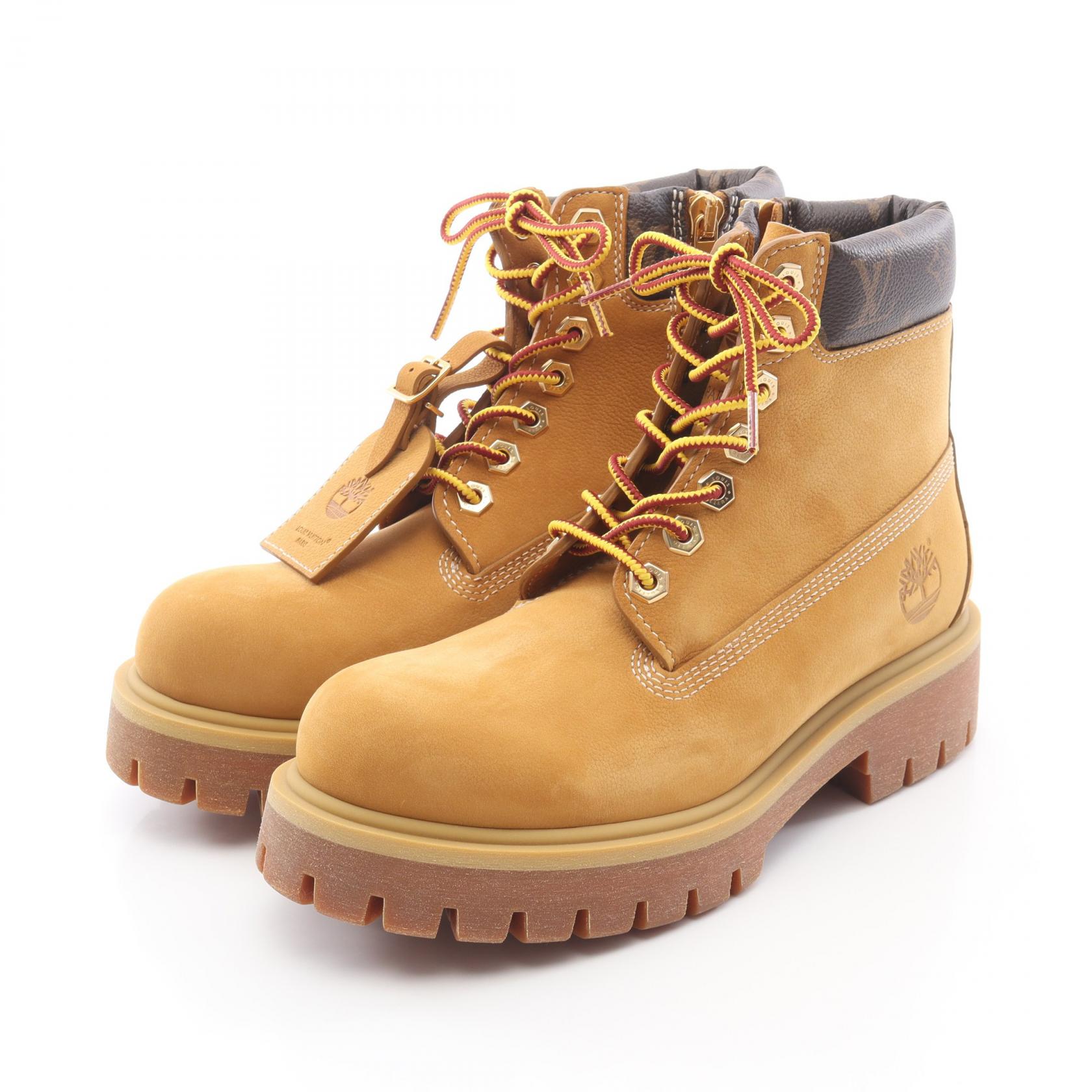 LOUIS VUITTON Timberland Short Boots shoes #8 leather Monogram 