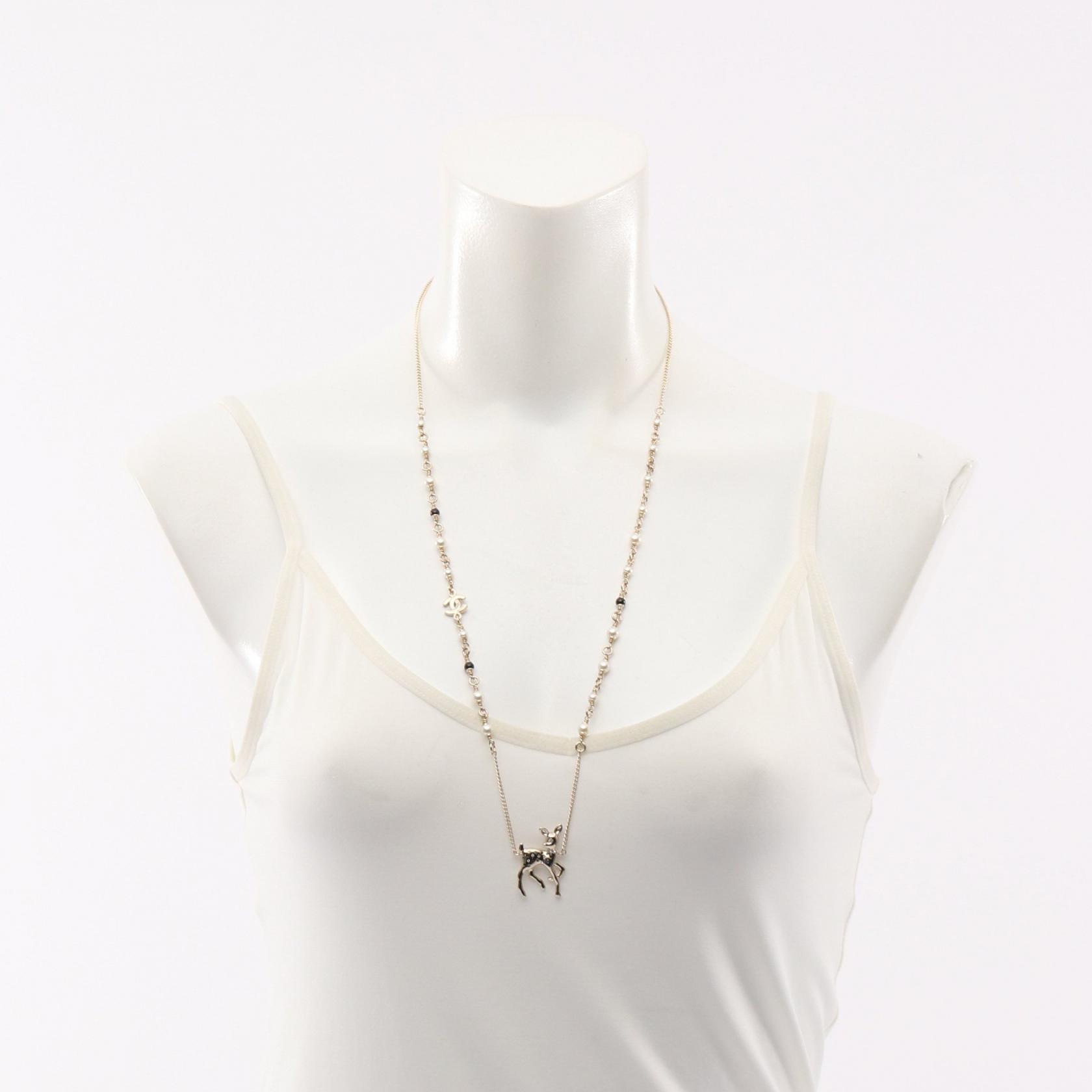 CHANEL Years Gift 2025 Bambi Necklace Gold Plated Artificial pearl