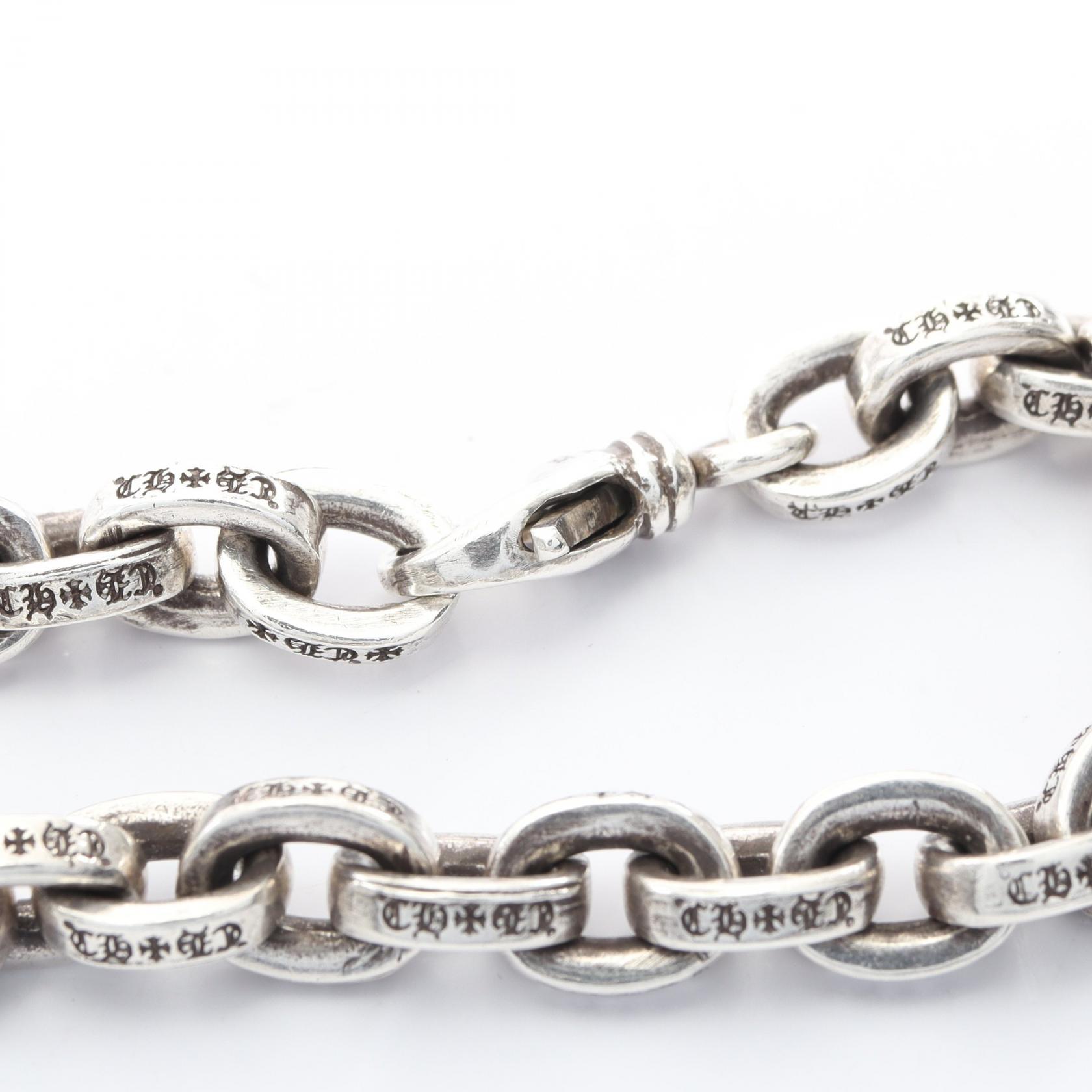 CHROME HEARTS Large Paper Chain Bracelet Bangle 18cm Silver 925