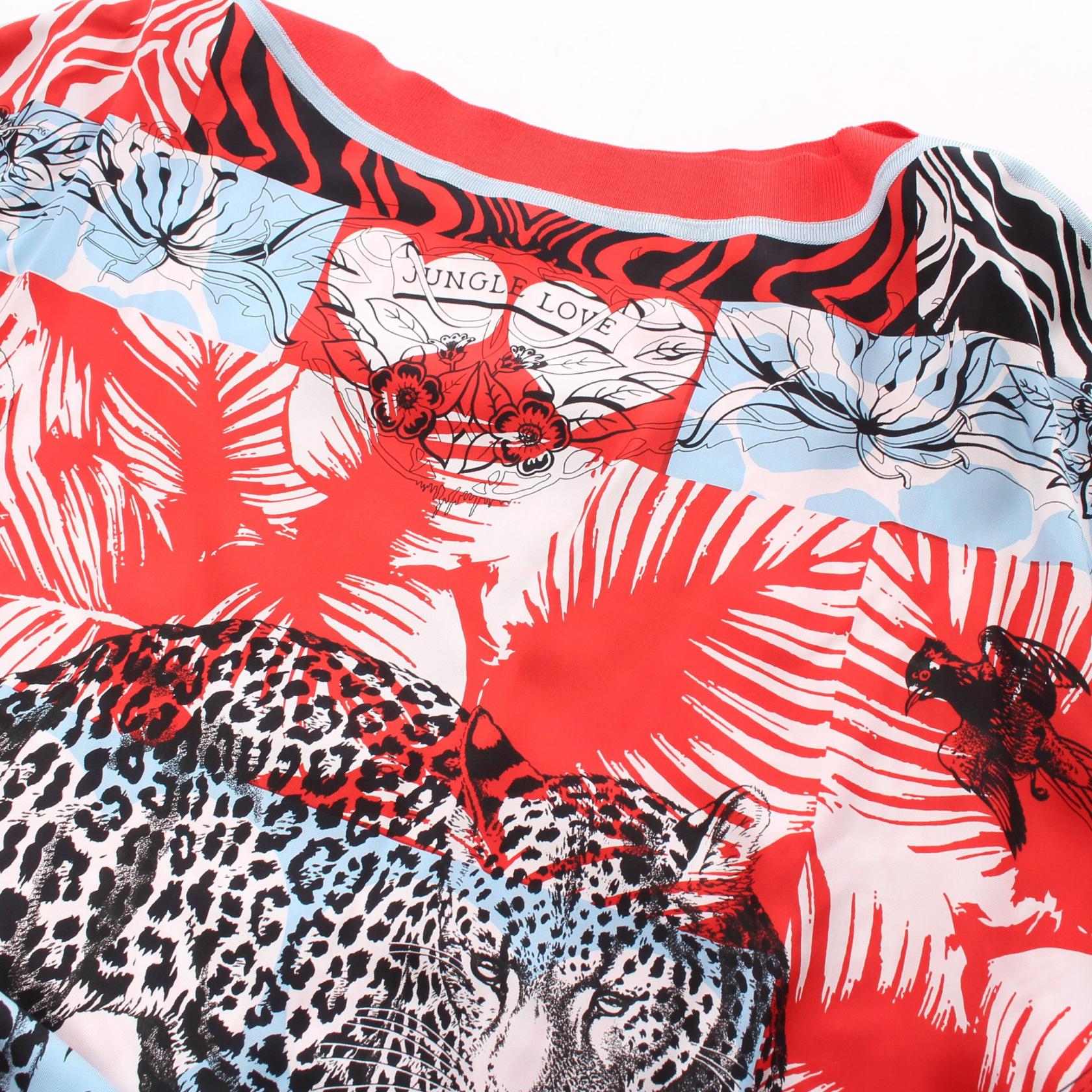 HERMES JUNGLE LOVE dress silk Viscose Red Balck white Used