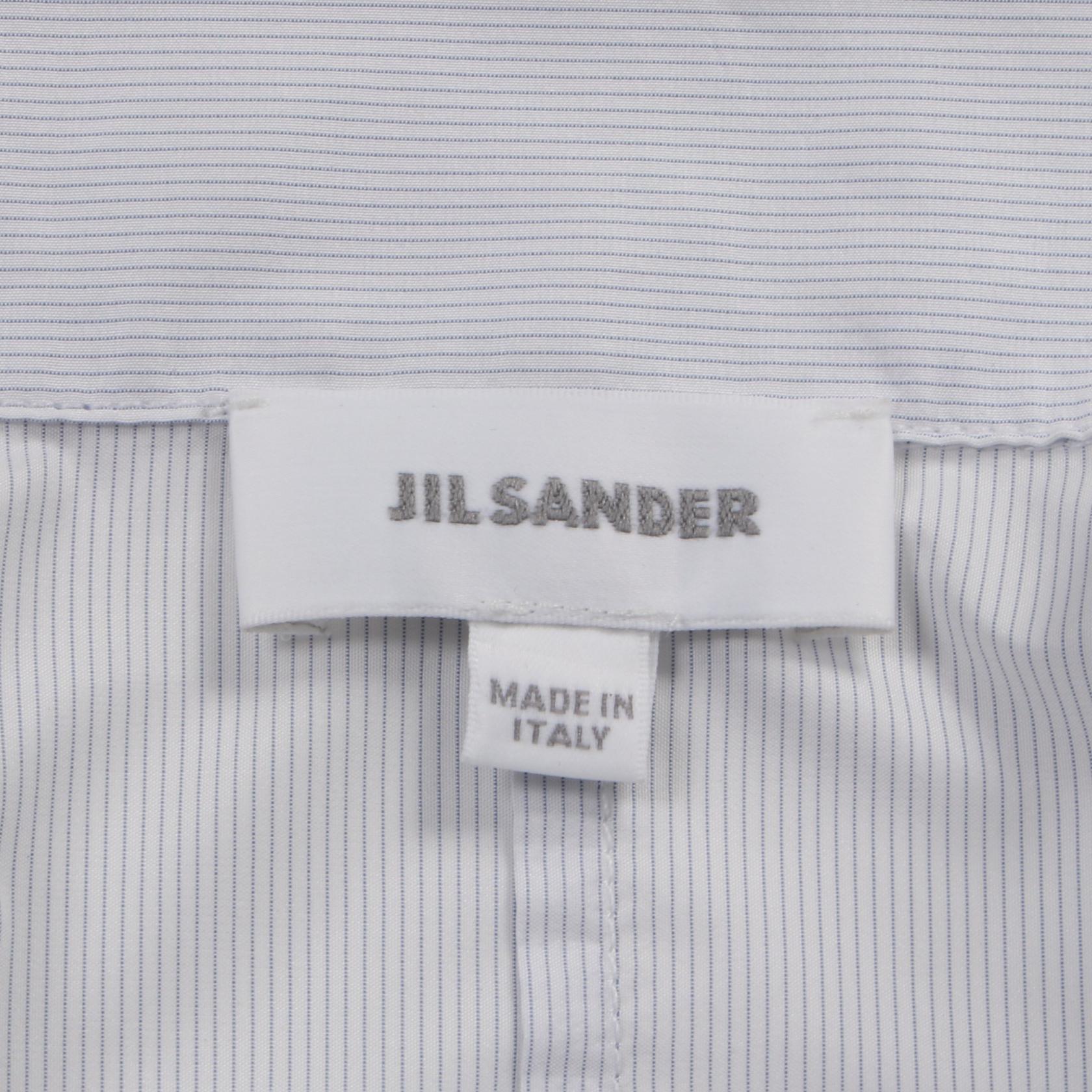 JIL SANDER Shirt JSUM741934 polyester White Blue Used mens JIL SANDER Shirt JSUM741934 polyester White Blue Used mens