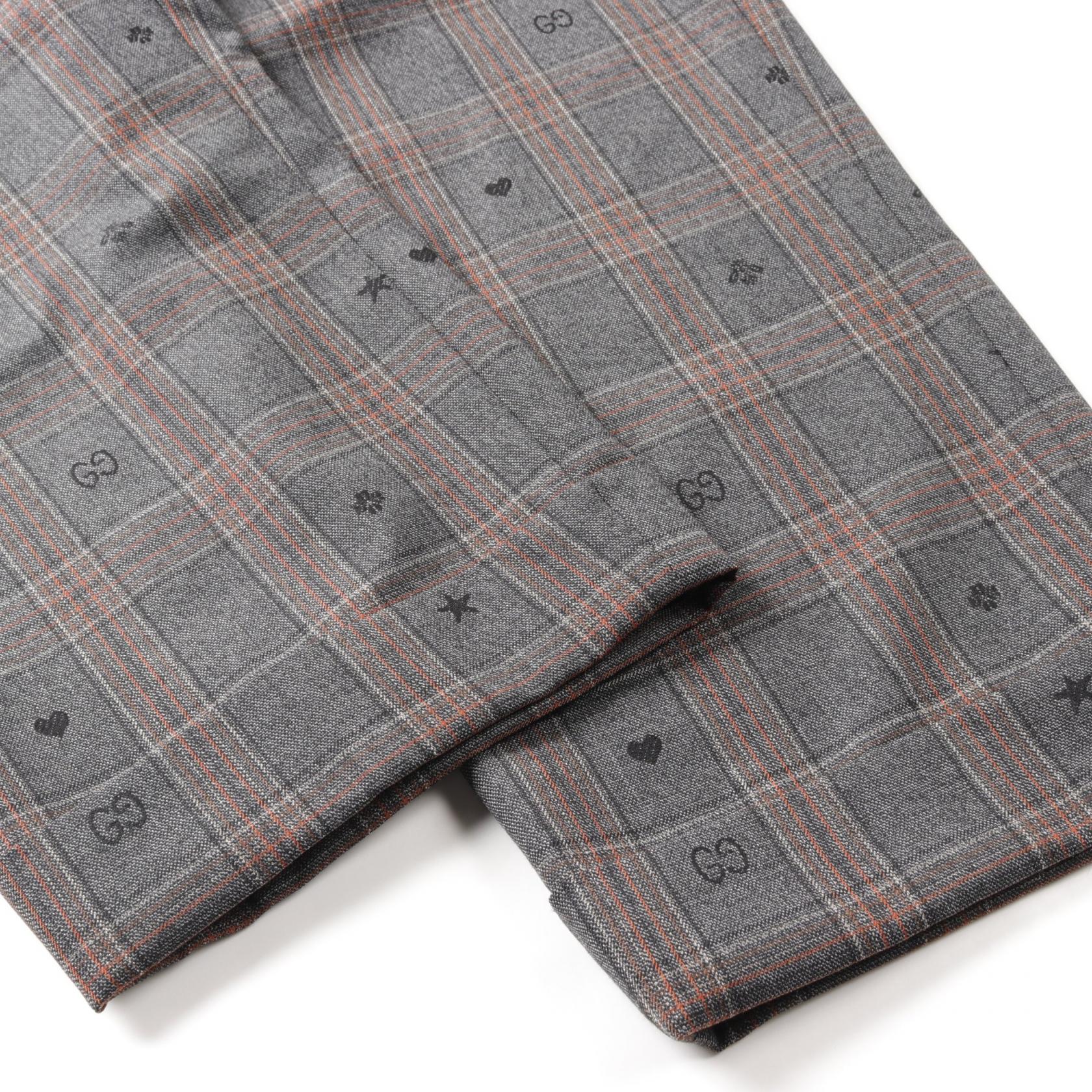 【VIP価格】GUCCI ウール パンツ グッチ Symbols Check Wool Pants ブランドオフ GUCCI ウール