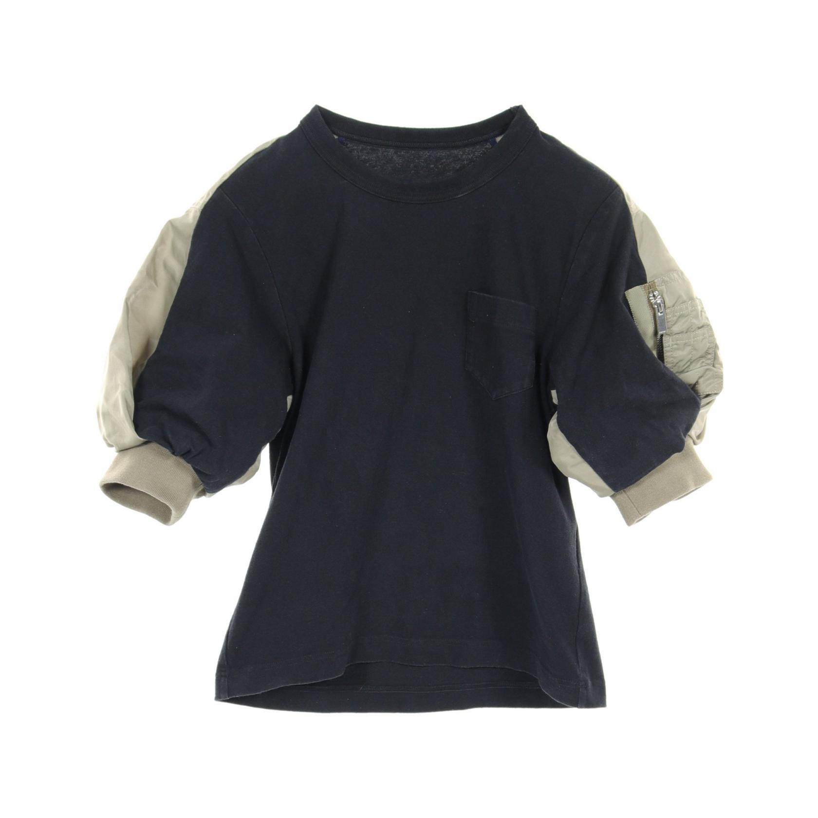サカイ sacai 24SS Nylon Twill x Cotton Jersey T-Shirt ドッキングＴシャツ 24 07169 ネイビー sacai サカイ 24SS Nylon Twill x Cotton Jersey T-Shirt