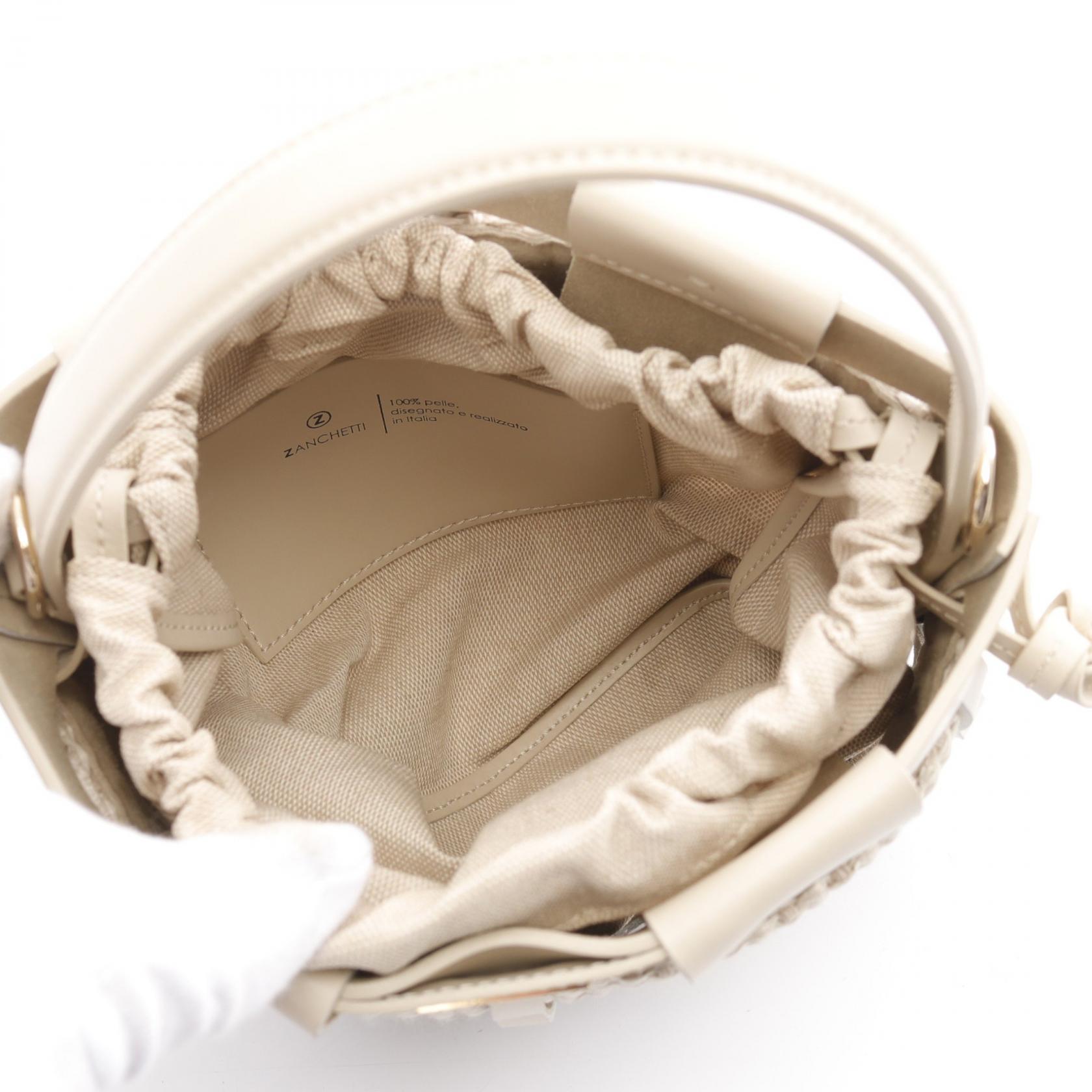 ZANCHETTI WOVEN BUCKET SMALL Hand shoulder crossbody bag leather 