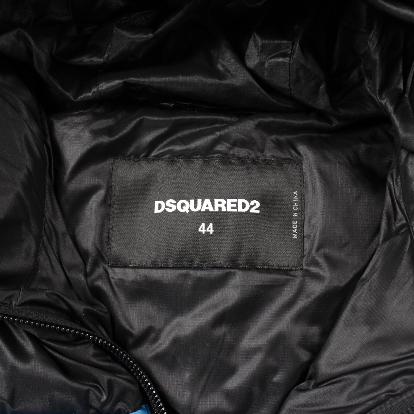 DSQUARED2 Logo print Down jacket S74AM0960 Nylon Black Blue DSQUARED2 Logo print Down jacket S74AM0960 Nylon Black Blue