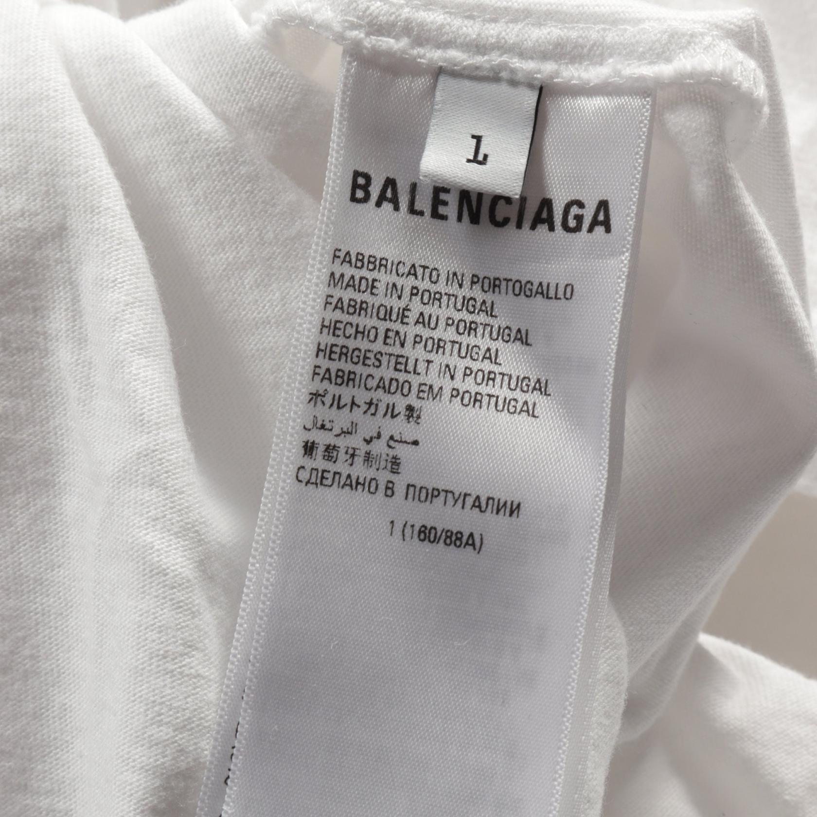BALENCIAGA adidas T-shirt short sleeves L size 739101 cotton White