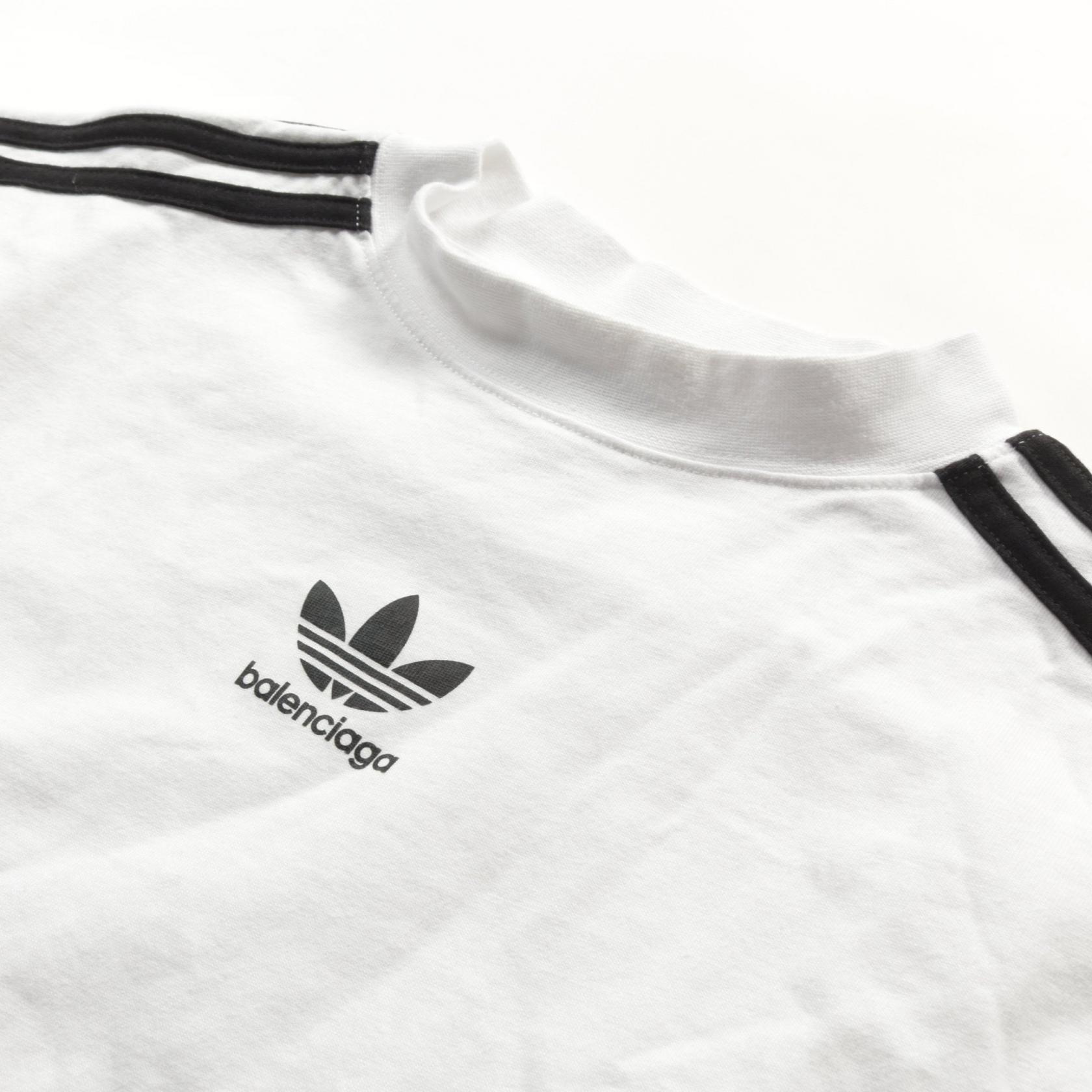 BALENCIAGA adidas T-shirt short sleeves L size 739101 cotton White