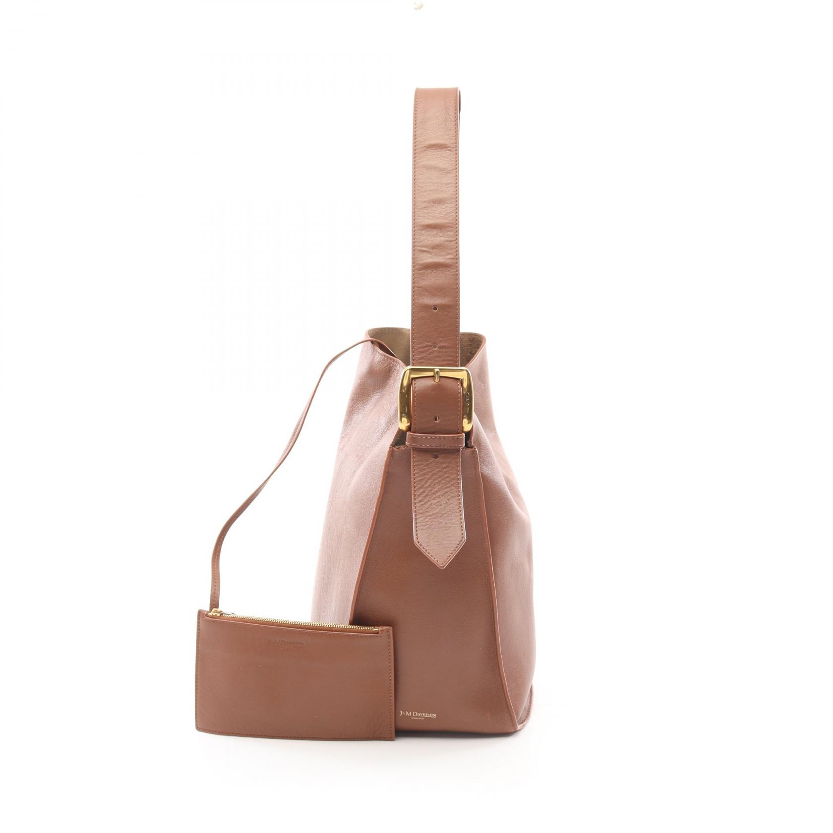 J&M Davidson Quiver Bucket Shoulder Bag leather Brown Used J&M Davidson Quiver Bucket Shoulder Bag leather Brown Used