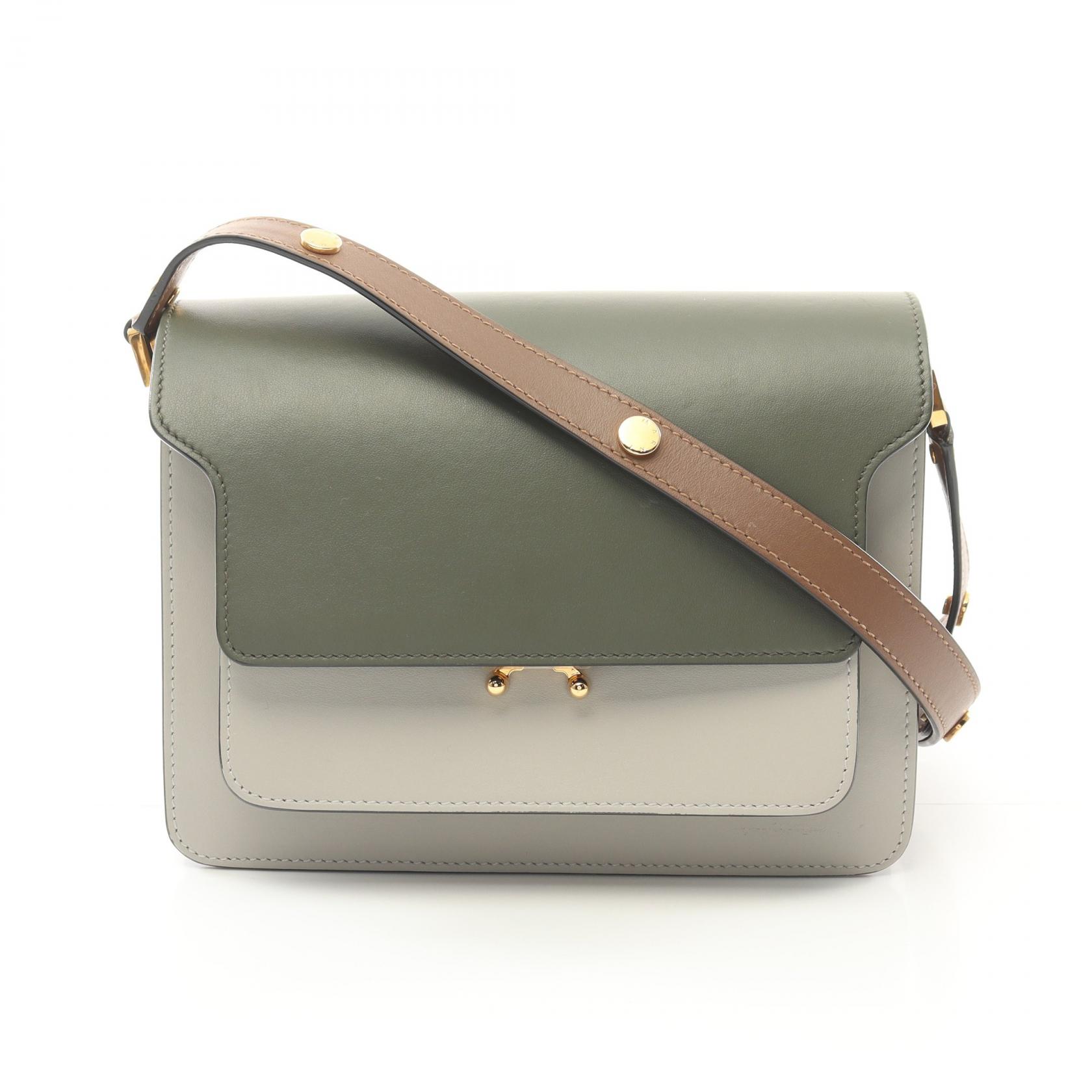 福袋 大丸 Bag Shoulder Crossbody Medium TRUNK MARNI leather Khaki Gray バッグ