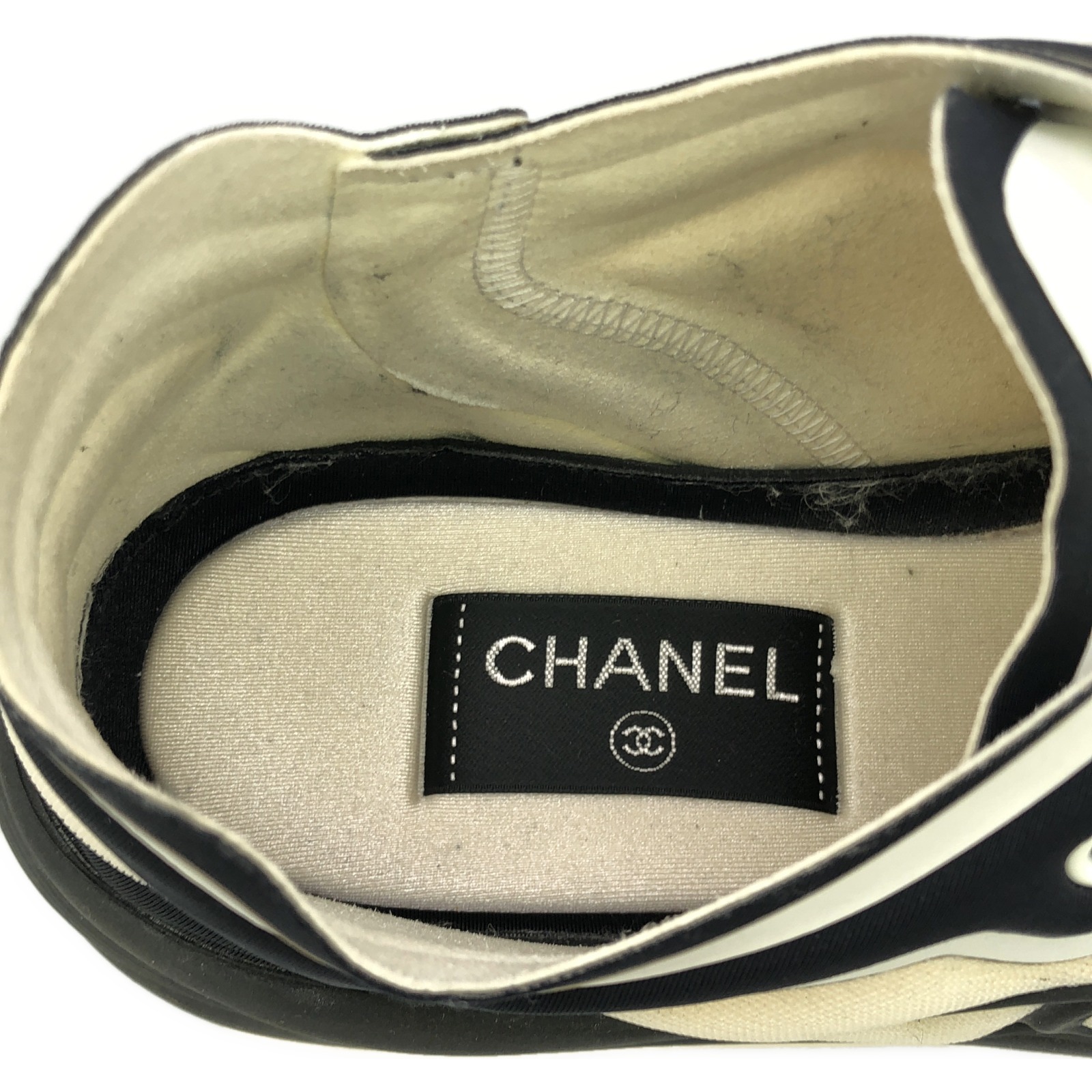 CHANEL sneakers lace-up shoes #42 Fabric Black Used | eBay