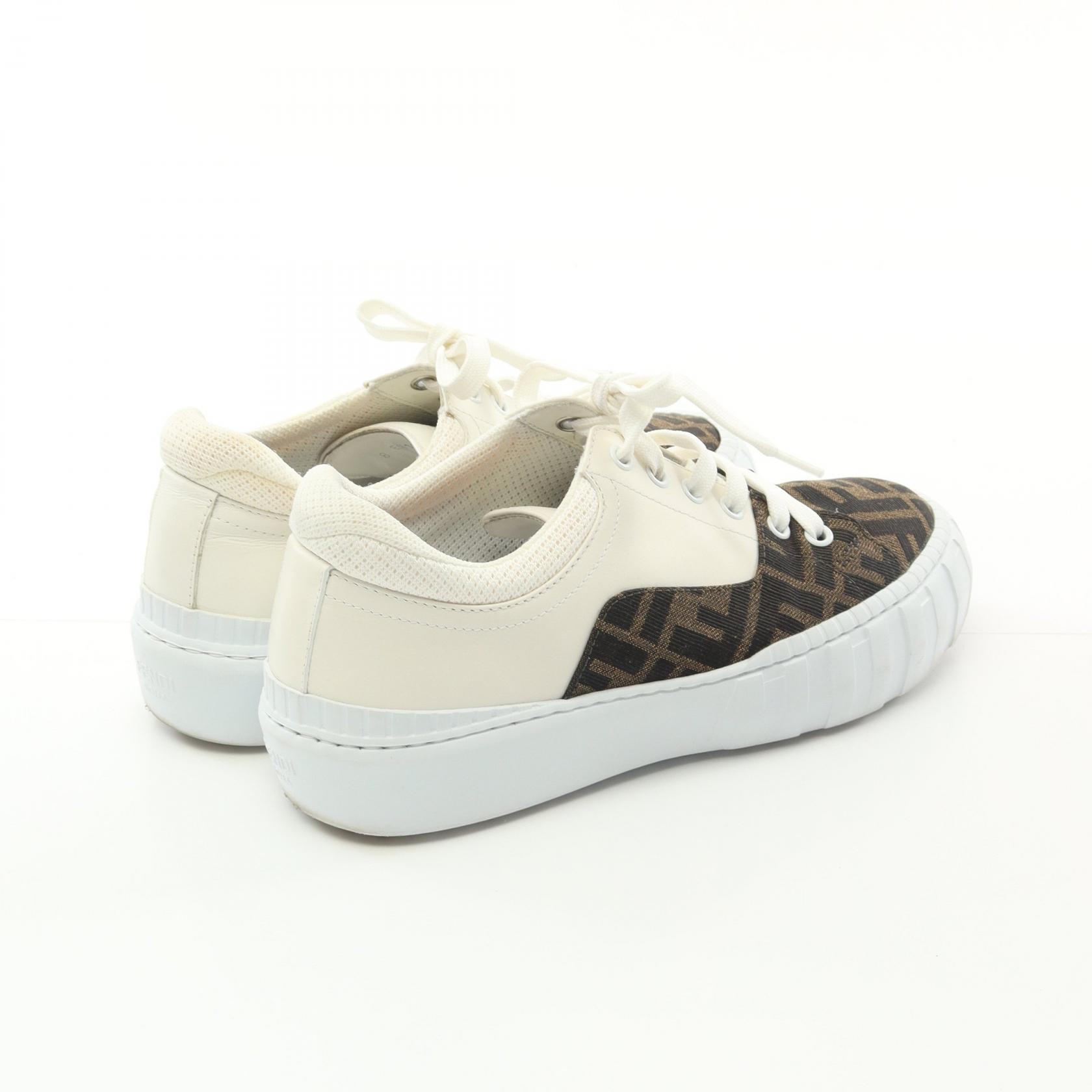FENDI Zucca Force Low Top sneakers shoes #37 canvas leather