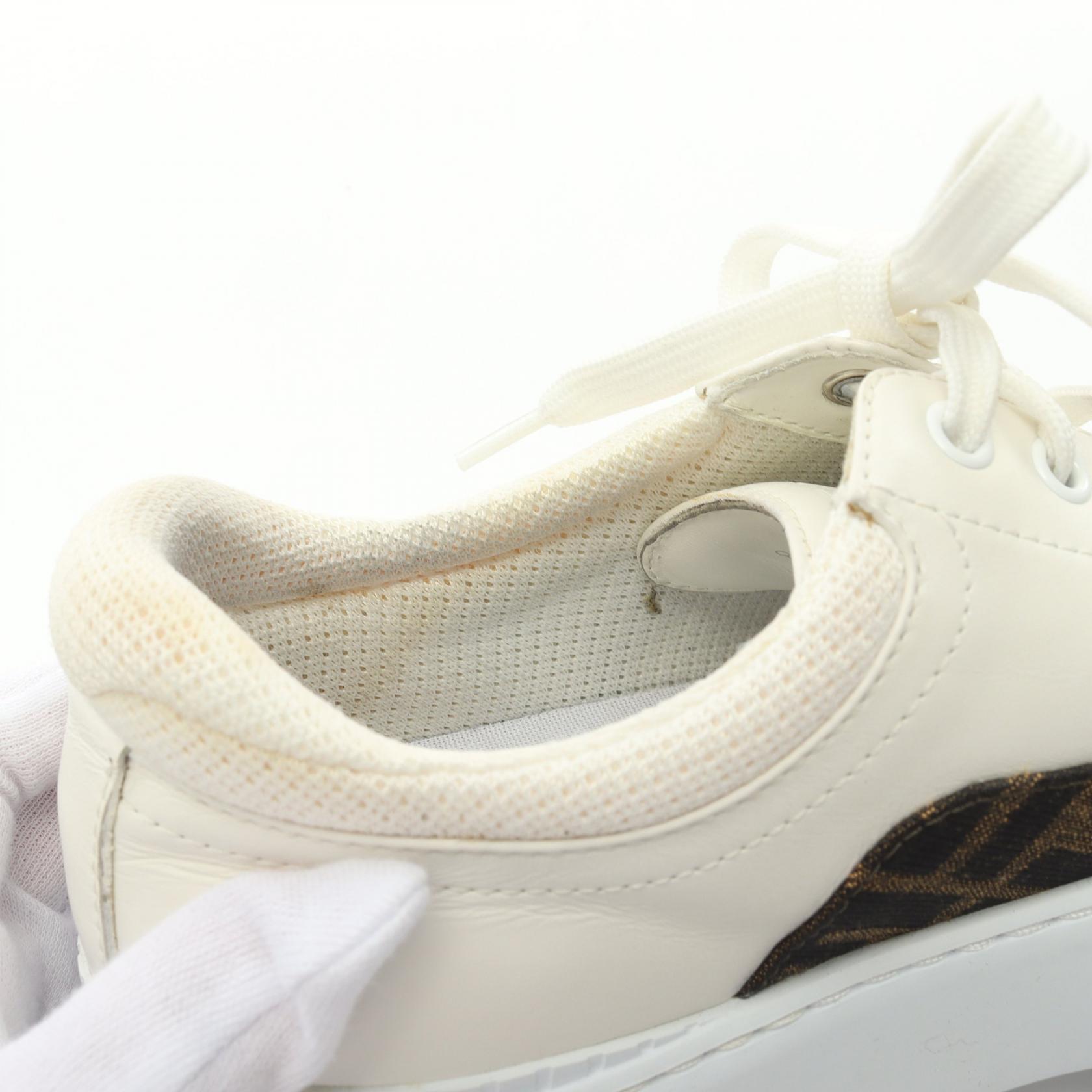 FENDI Zucca Force Low Top sneakers shoes #37 canvas leather