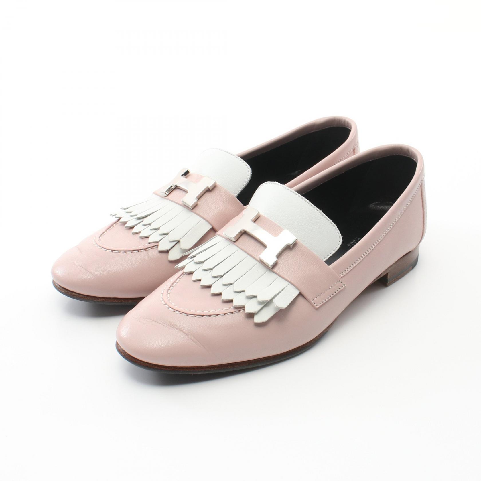 Hermes moccasin Hermes Goatskin Womens Paris Loafers 38 Marron Glaise main image 2