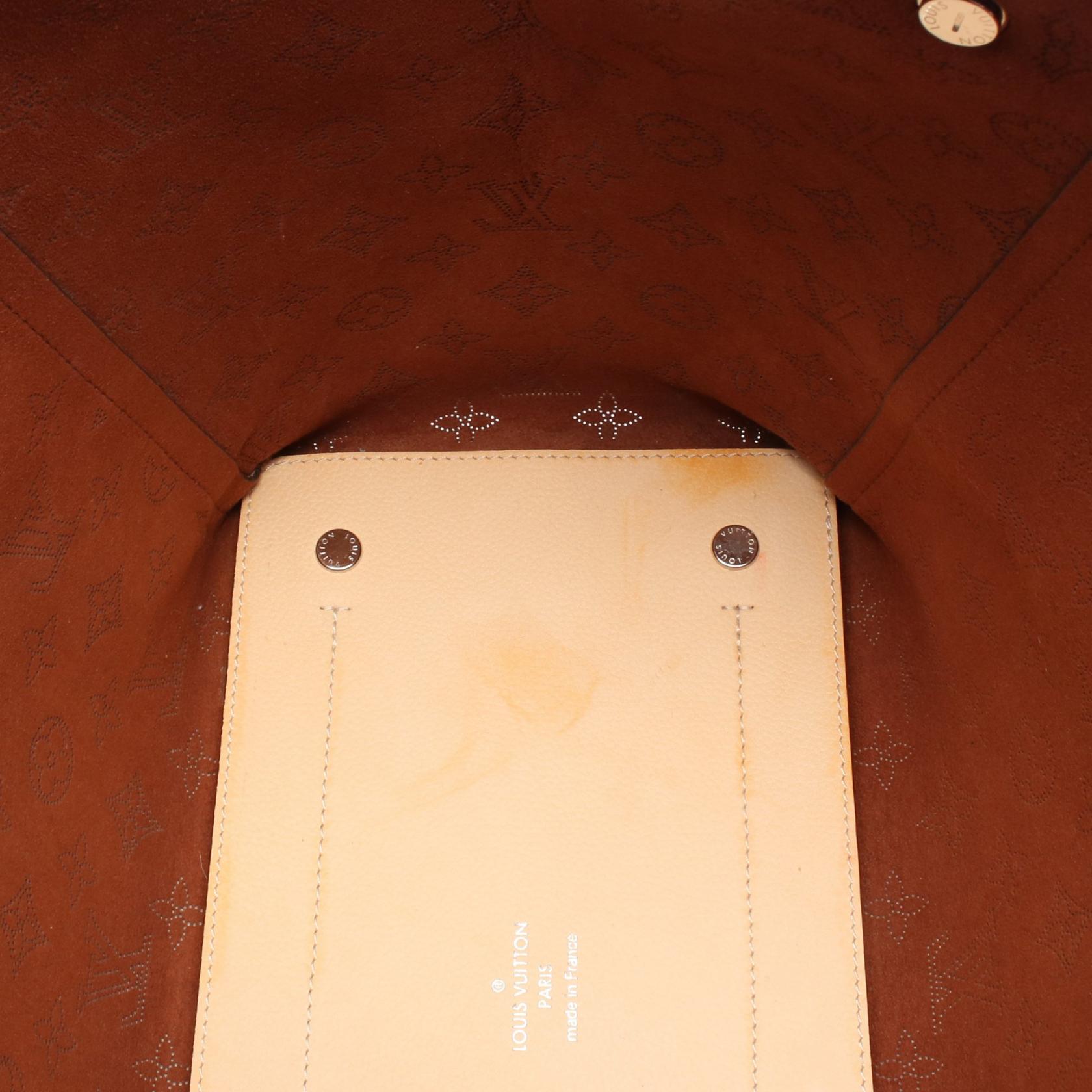 LOUIS VUITTON Hina MM Tote Bag M53140 Mahina leather Beige Galet