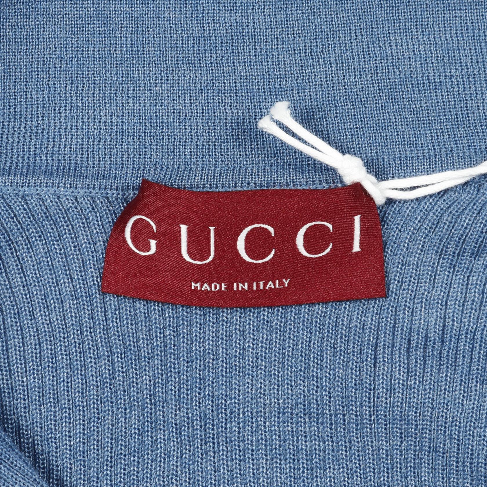 GUCCI Sherry line Polo shirt Knitwear cashmere silk Blue Green Red
