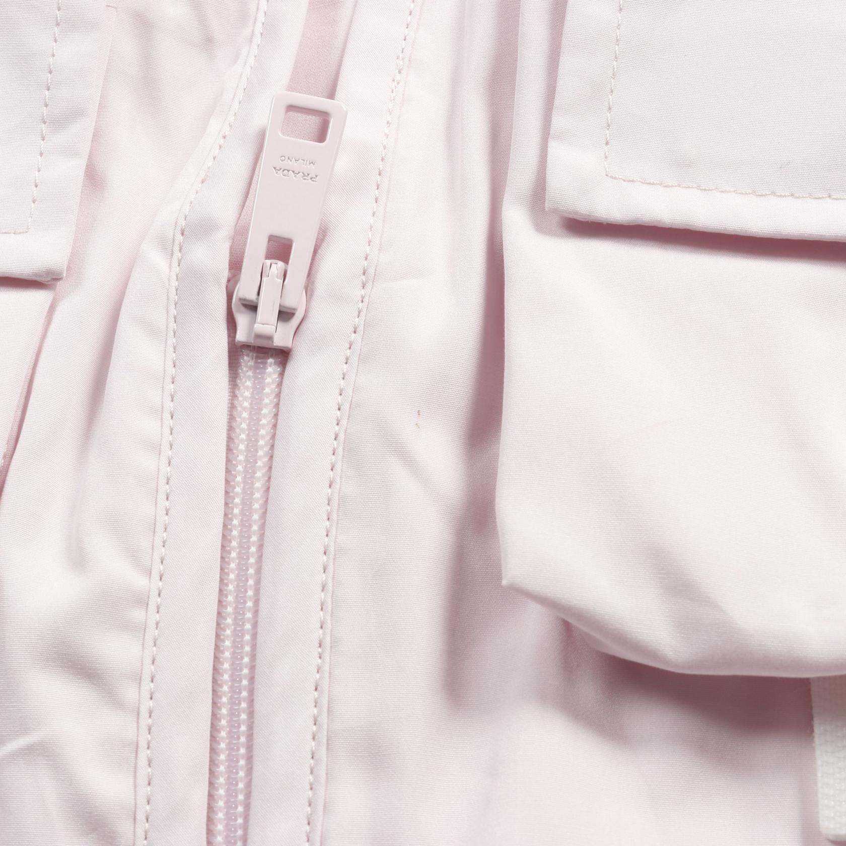 PRADA Triangle logo utility pocket Vest SGC499 cotton Pink Used