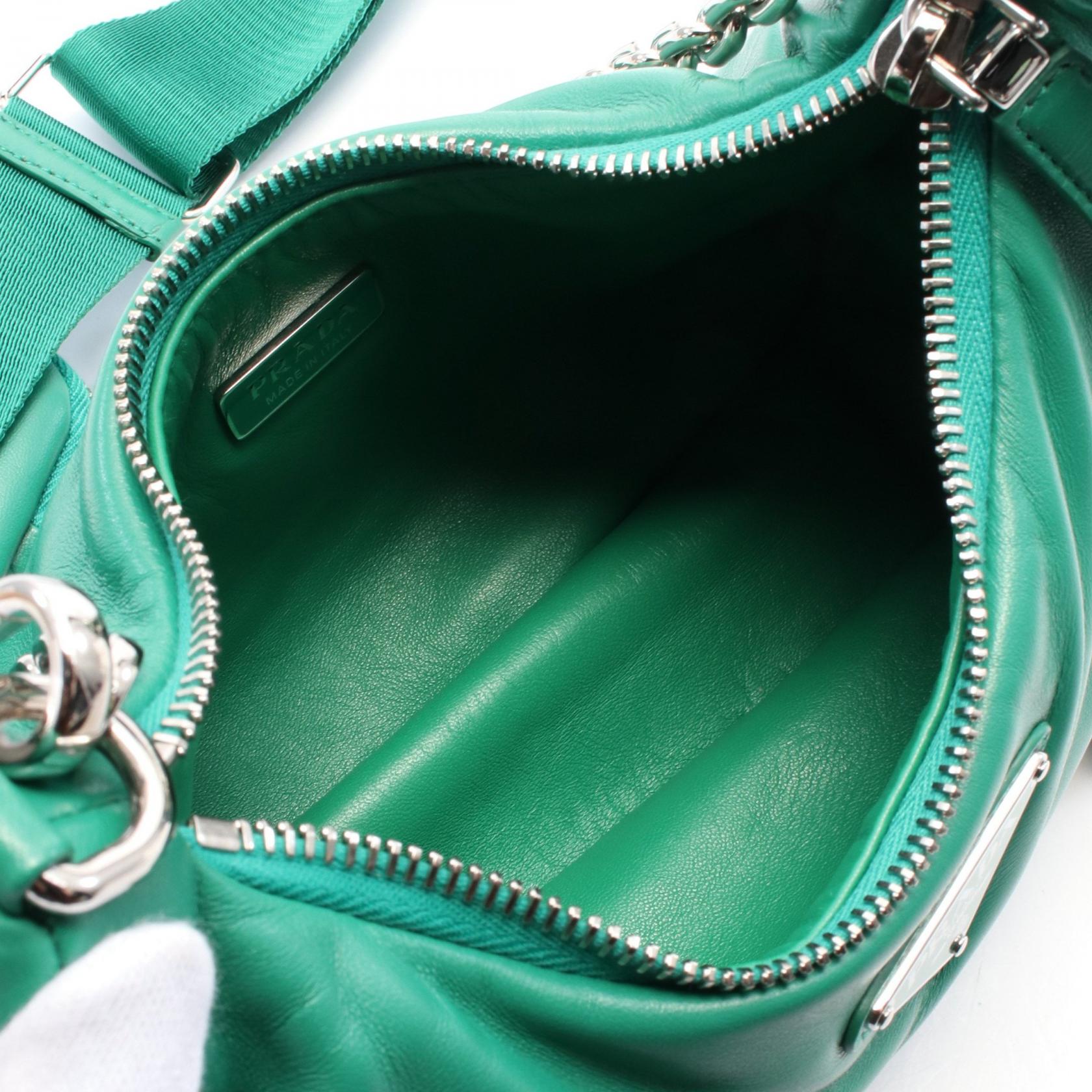 PRADA Re-Edition 2006 2way chain Shoulder Bag 1BH204 leather Green