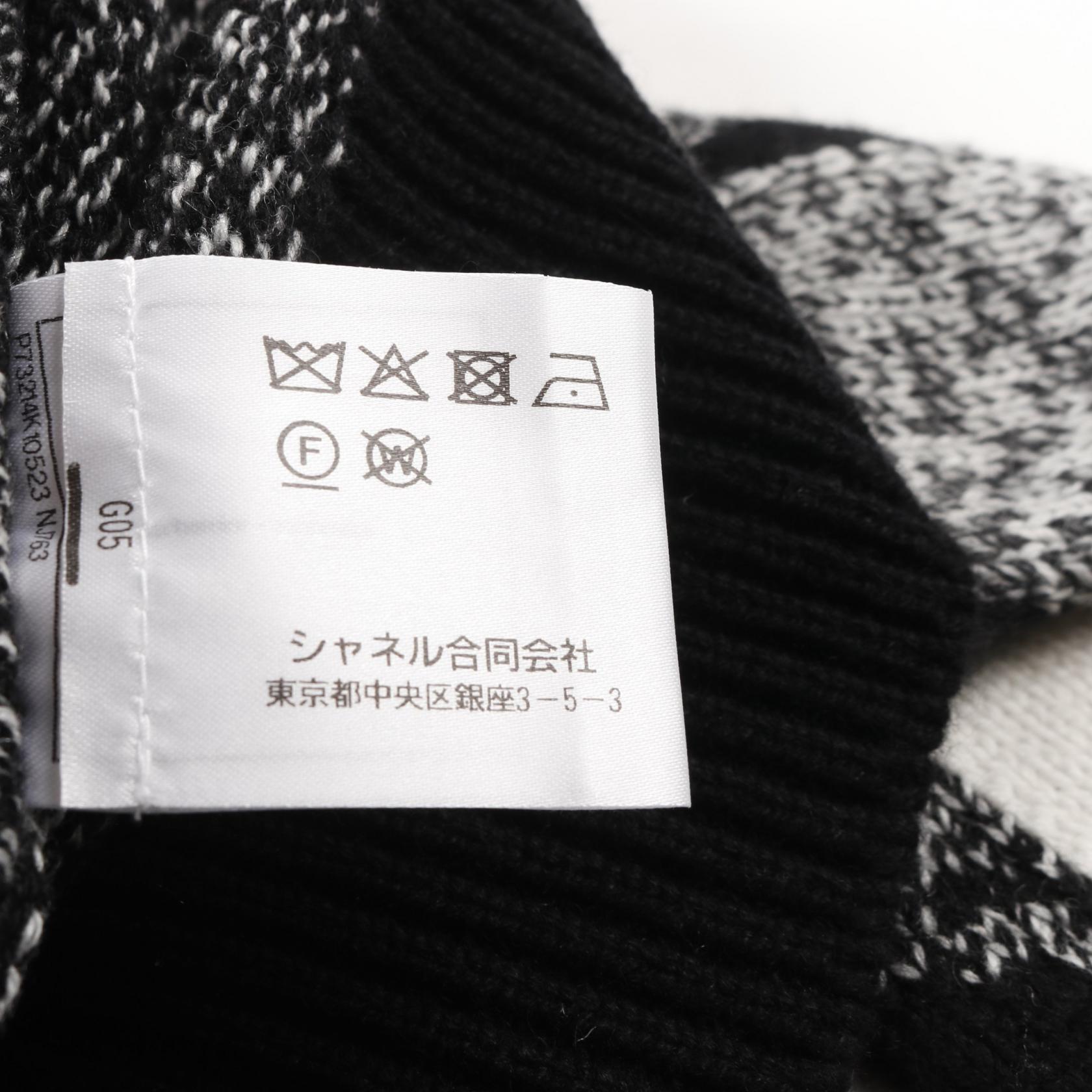 CHANEL No.5 knitwear sweater P73214 cashmere Black White Used