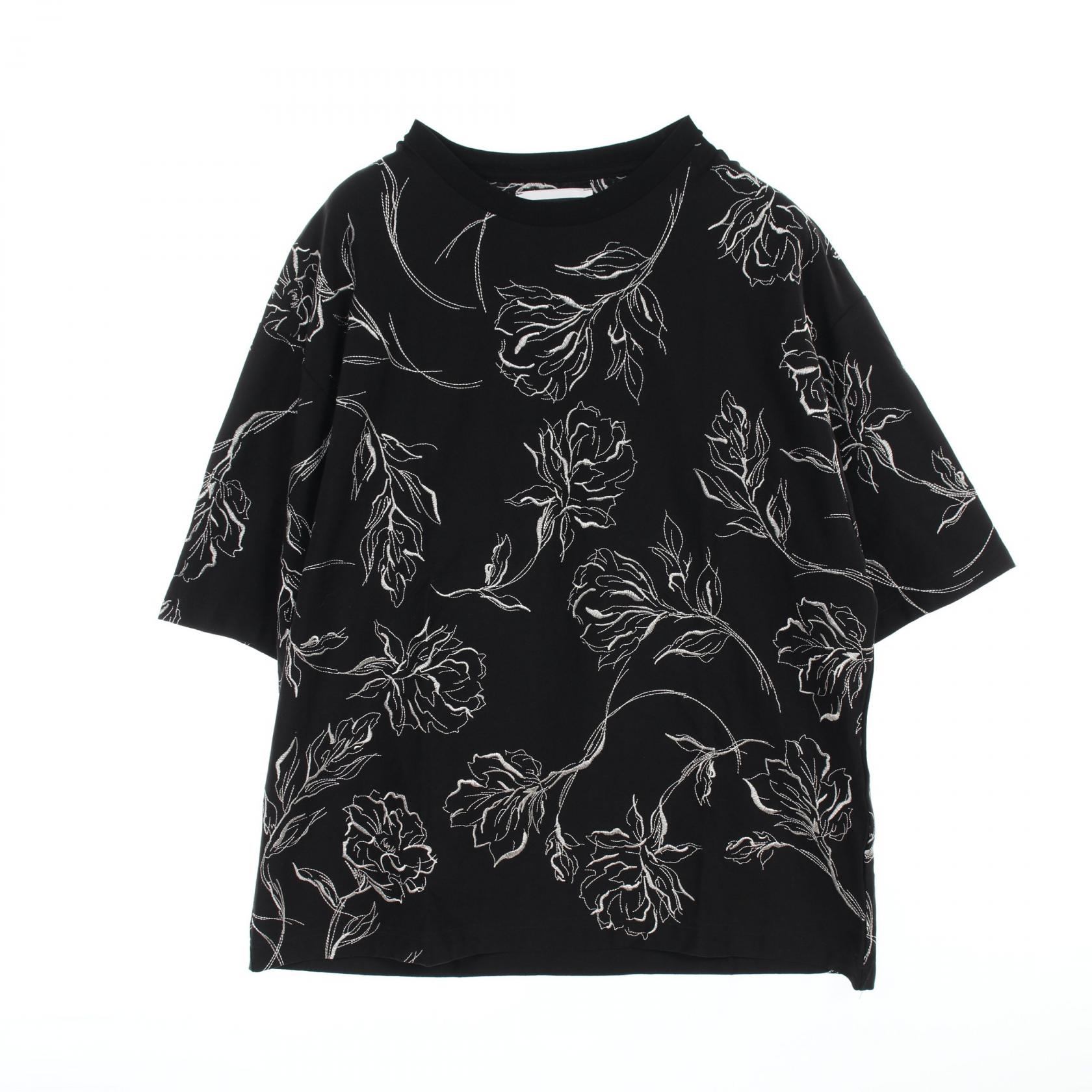 メゾンスペシャル Tシャツ カットソー ブラック 刺繍 11231411318