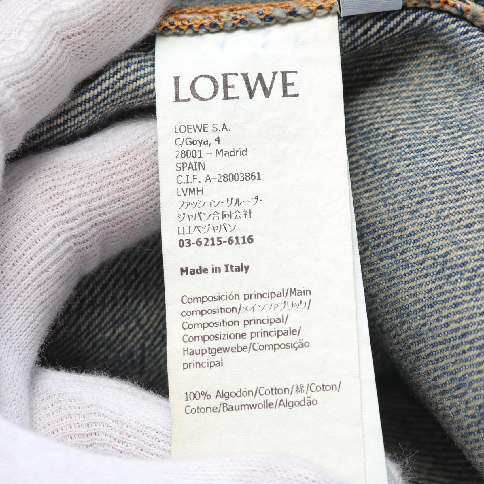 LOEWE Bow Shirt blouse chemise #36 S359Y1DX08 cotton denim