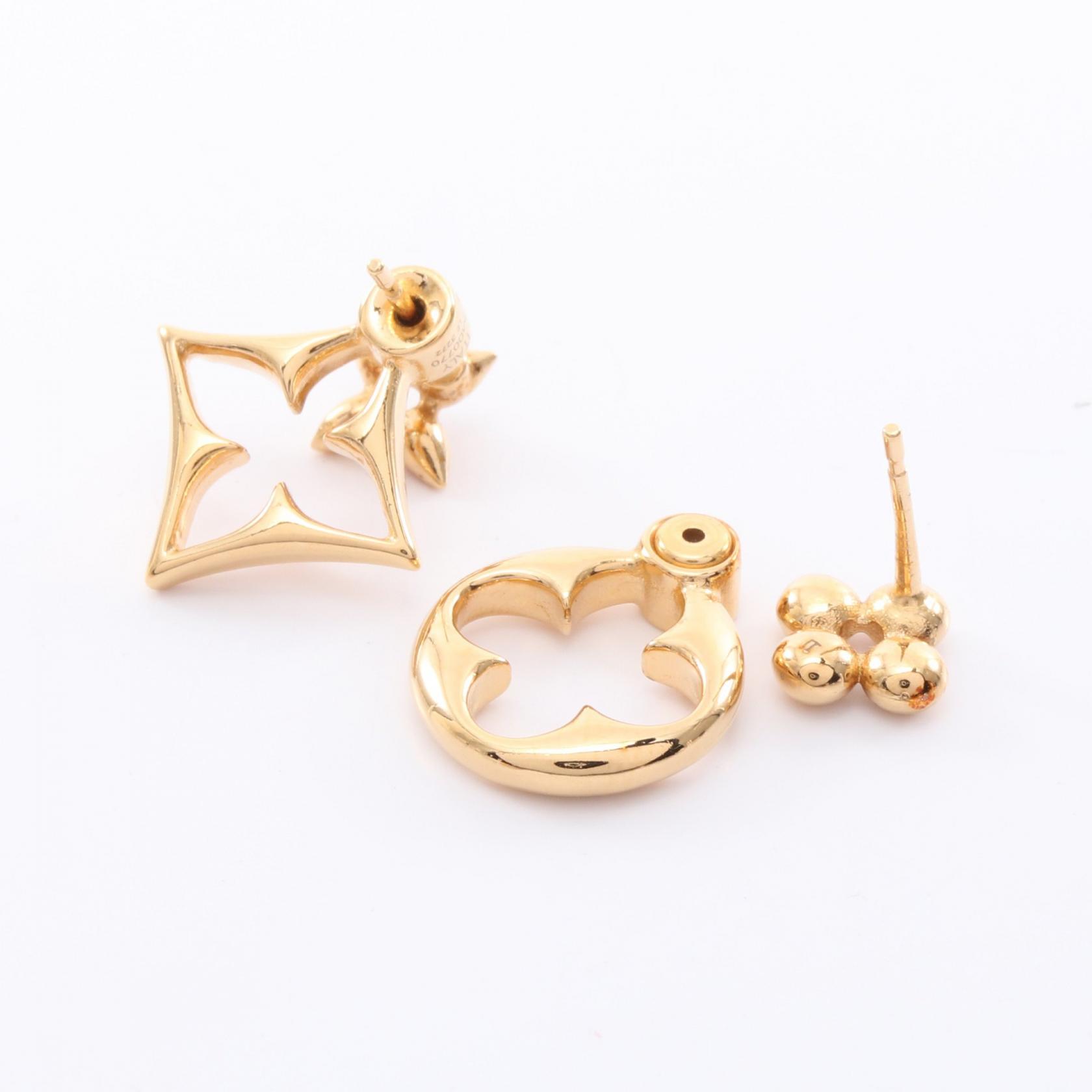 LOUIS VUITTON Boucles d'oreille puces LV flowergram Pierced
