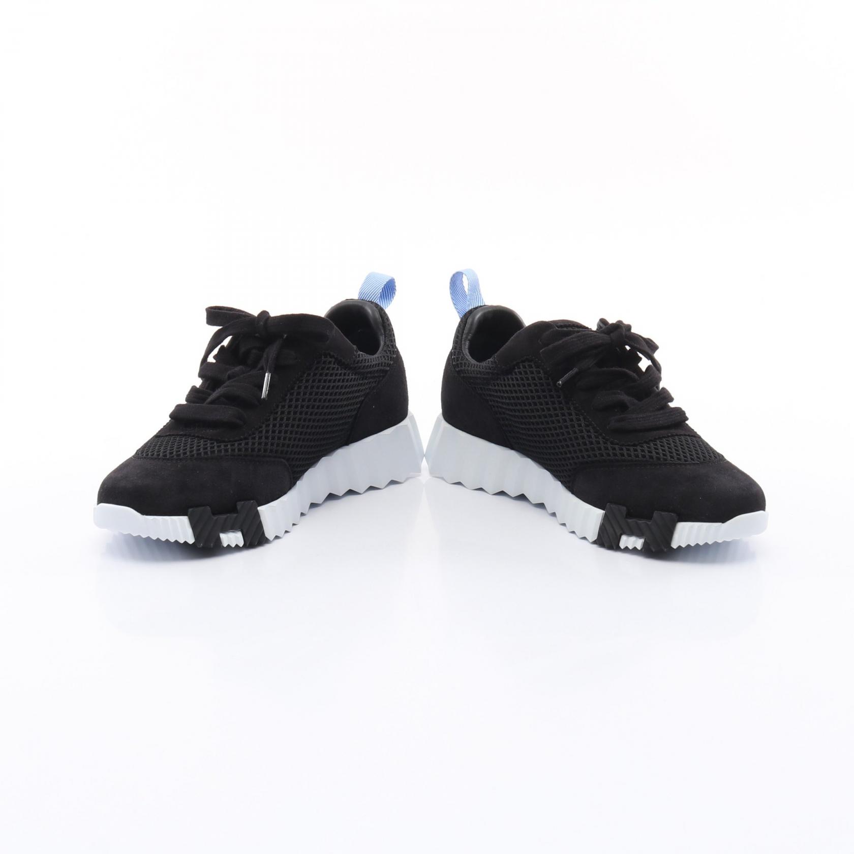 ファッション通販 shoes sneakers bouncing HERMES #36 Black Fabric Suede flats 靴