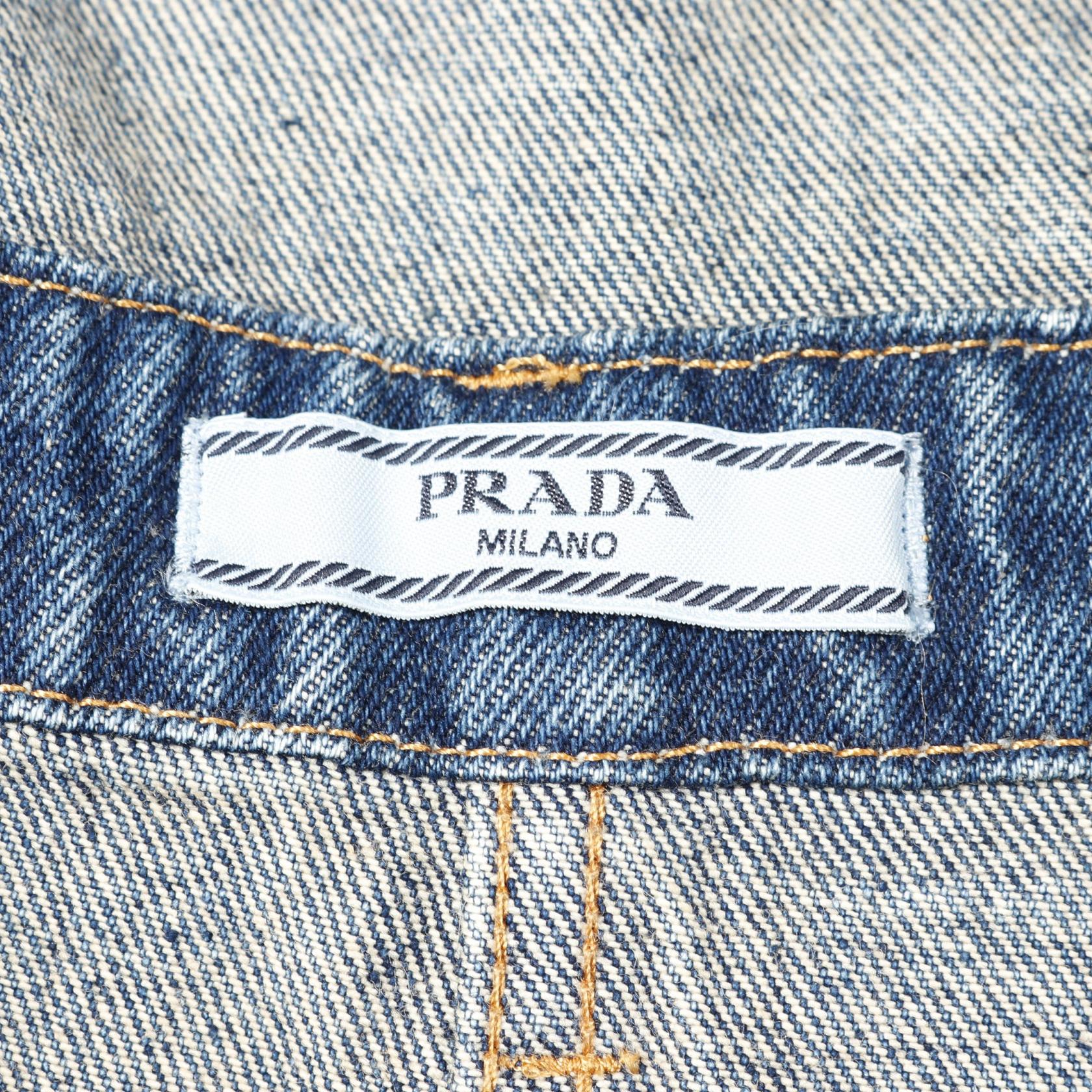 PRADA Denim jumpsuit GFZ017 cotton Blue Used Women #36 | eBay