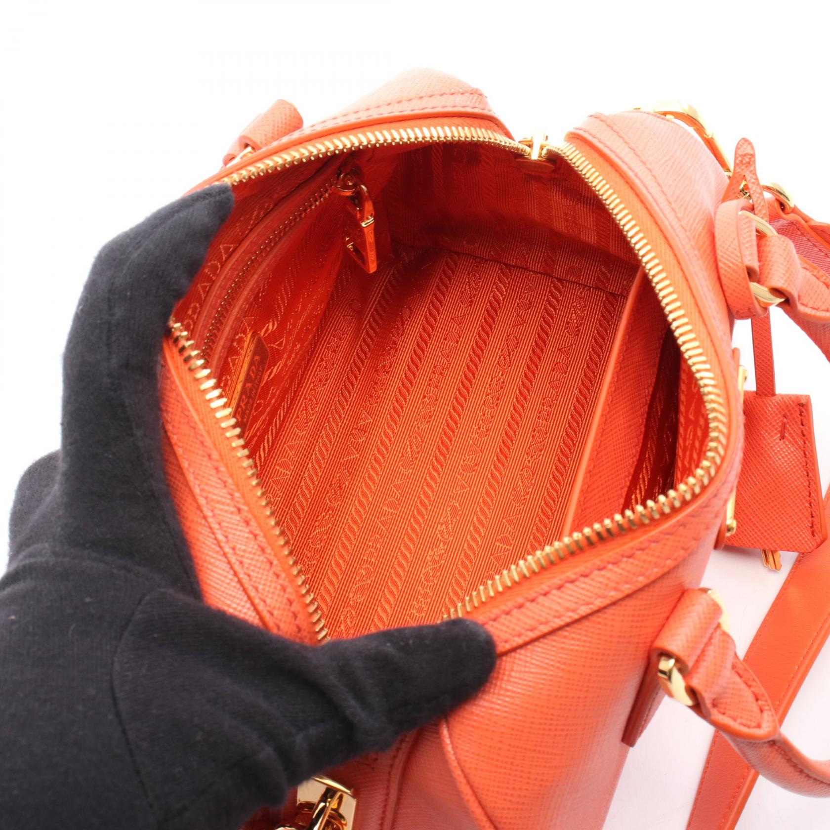 PRADA SAFFIANO LUX Shoulder Handbag 1BB846 Saffiano leather Orange