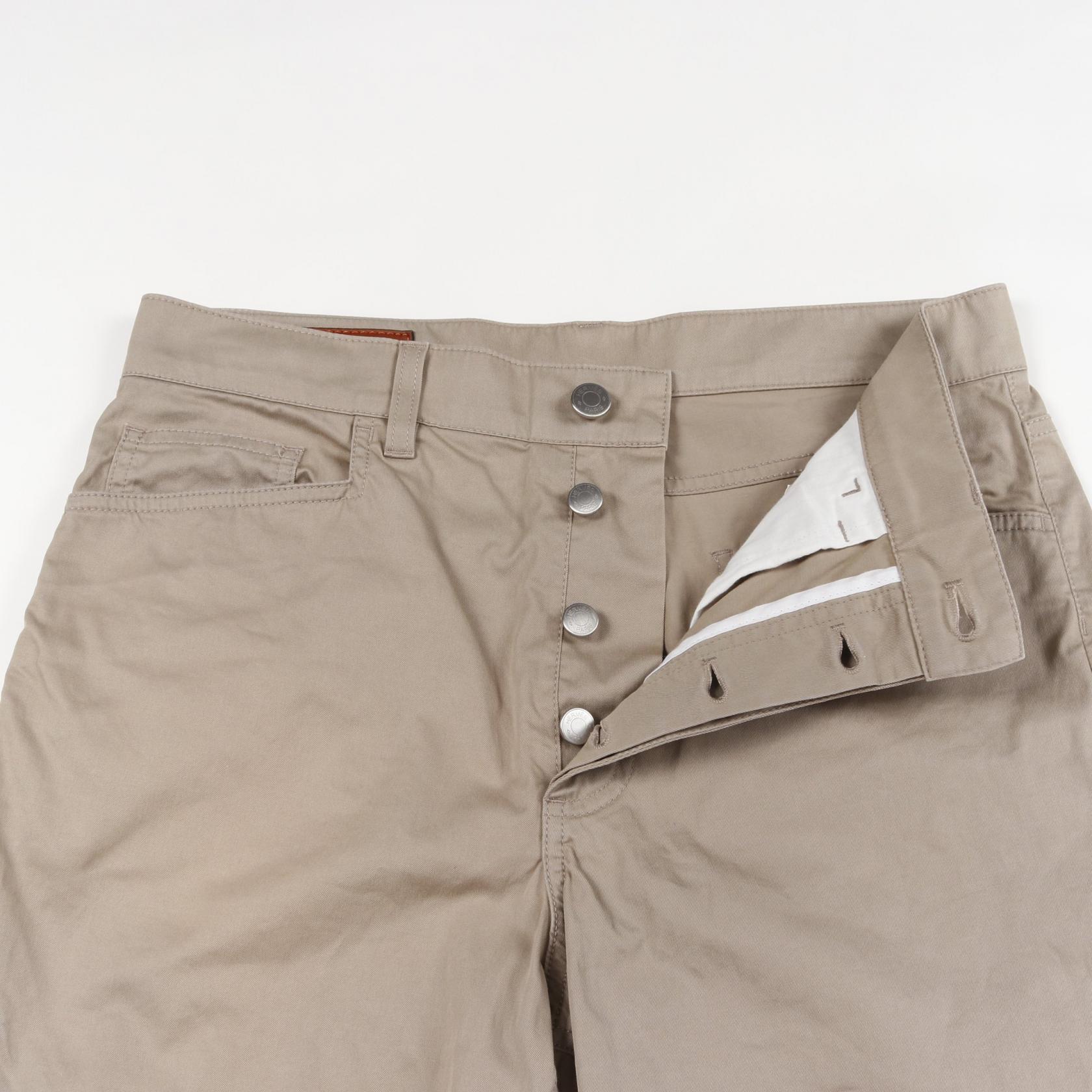HERMES Straight cut jeans Pants cotton Beige Beige Used mens HERMES Straight cut jeans Pants cotton Beige Beige Used mens