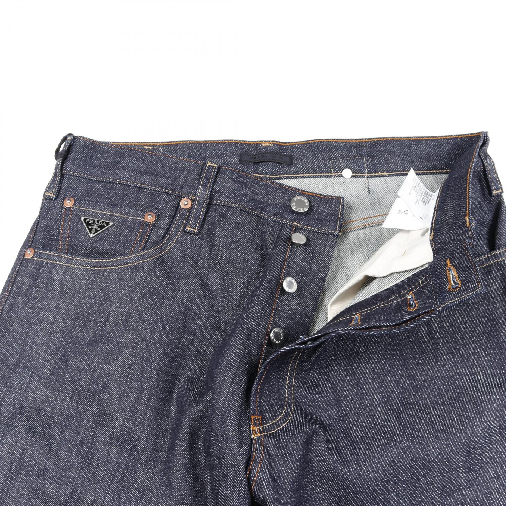 PRADA Selvedge Denim pants cotton Navy mens #32 | eBay