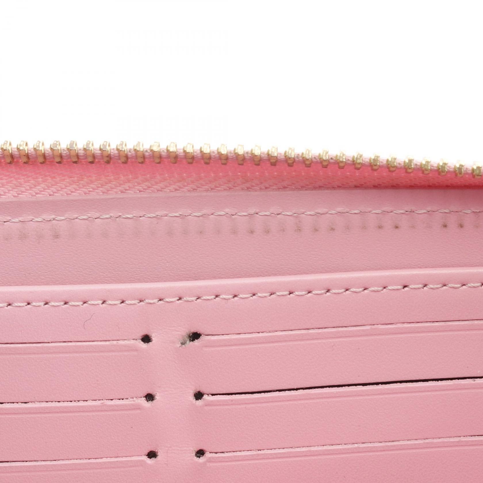 LOUIS VUITTON Zippy wallet M80309 Vernis Patent leather Pink Used