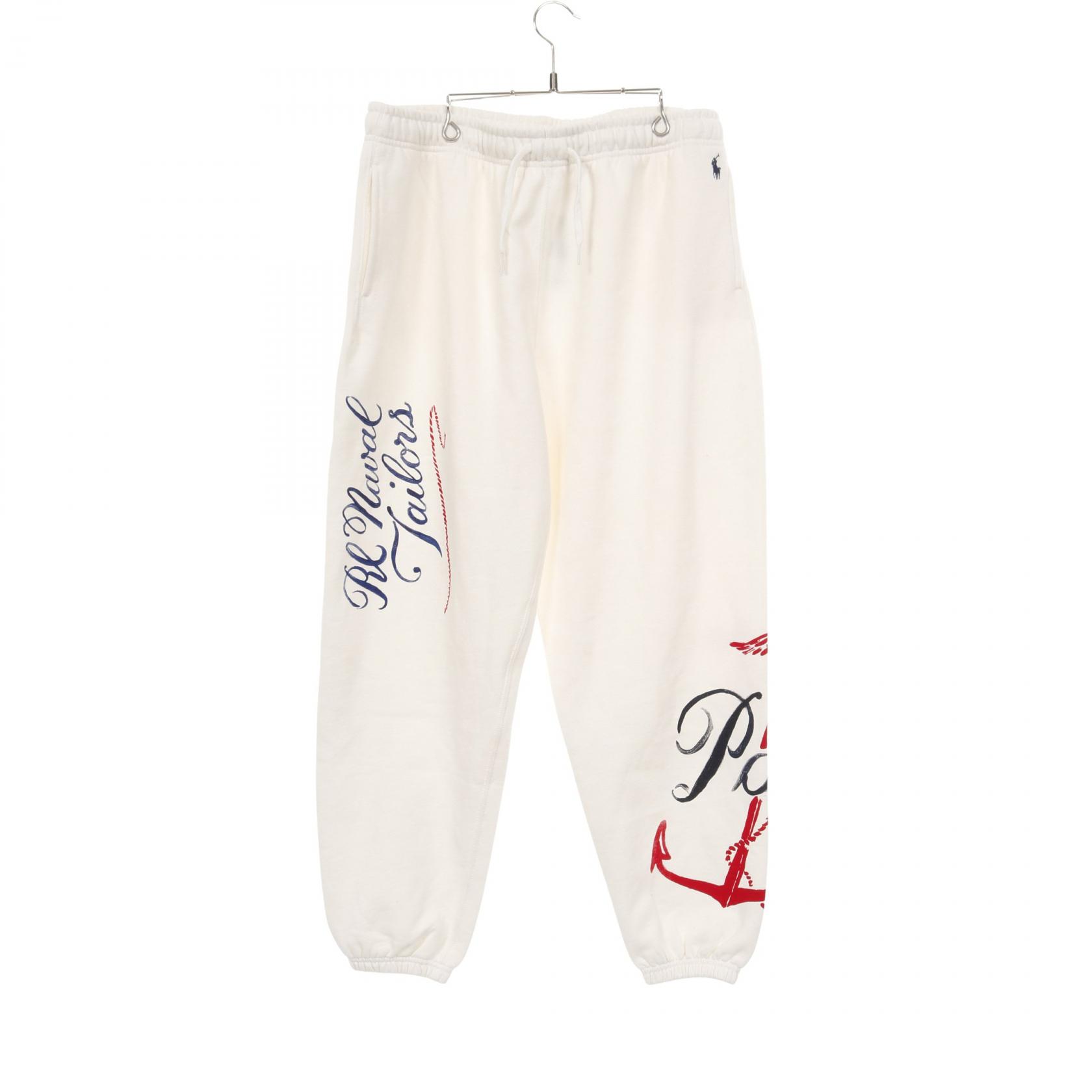 POLO RALPH LAUREN Nautical Logo Fleece Tracksuit Pants cotton  