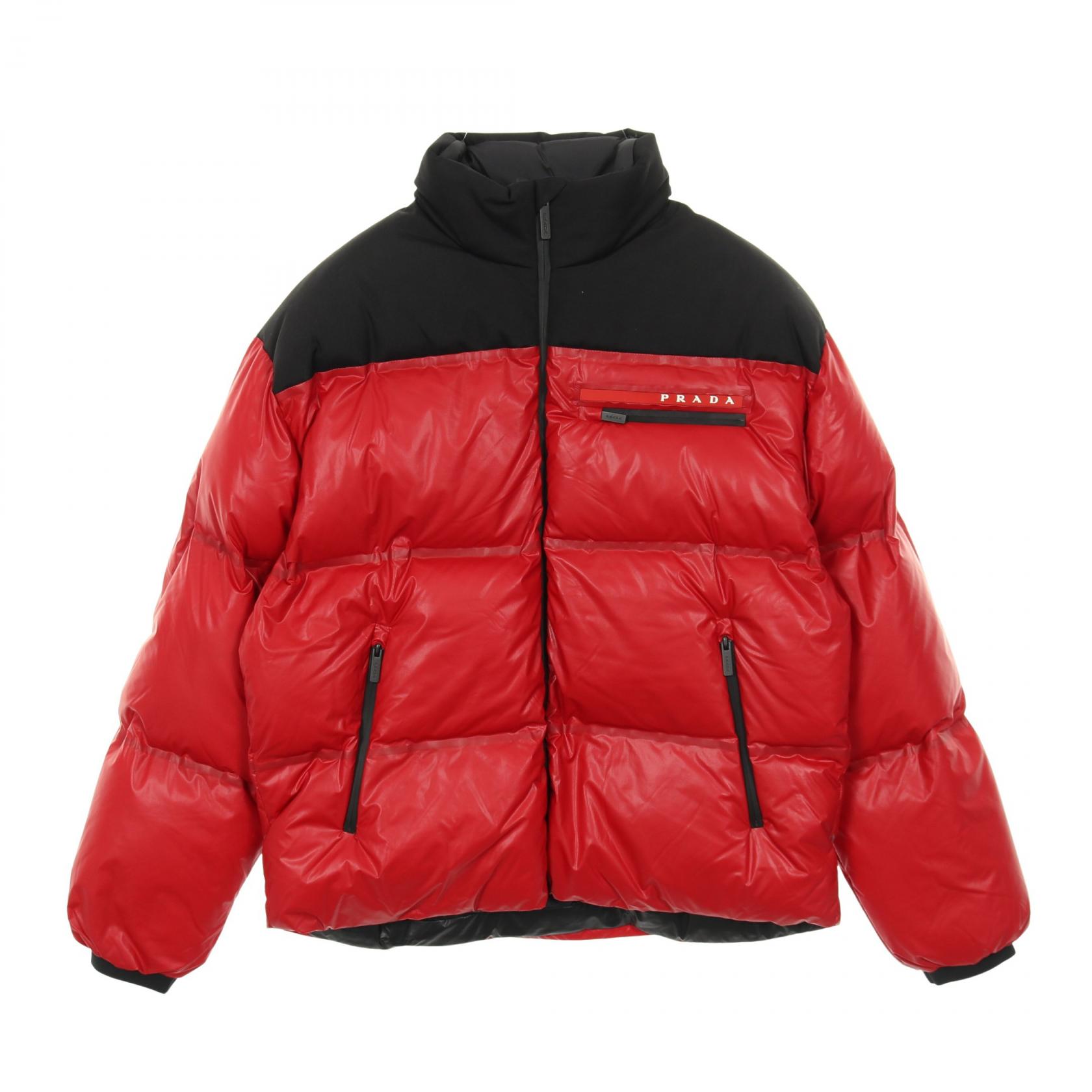 PRADA SPORT LINEA ROSSA Logo patch Down jacket Nylon Black PRADA SPORT LINEA ROSSA Logo patch Down jacket Nylon Black