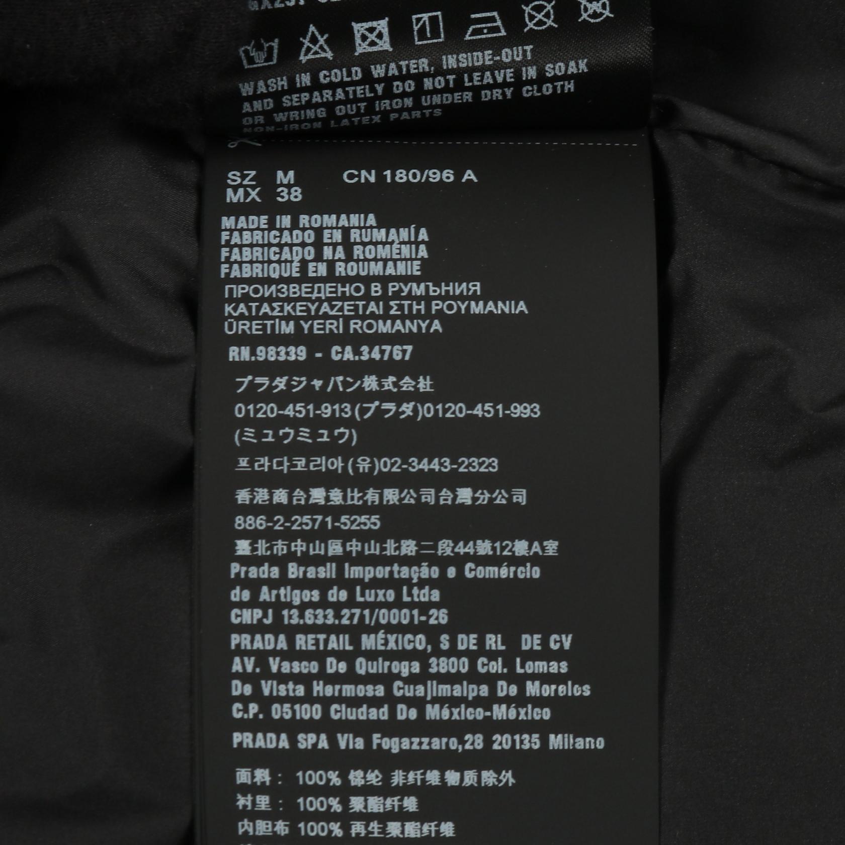 PRADA SPORT LINEA ROSSA Logo patch Down jacket Nylon Black Red