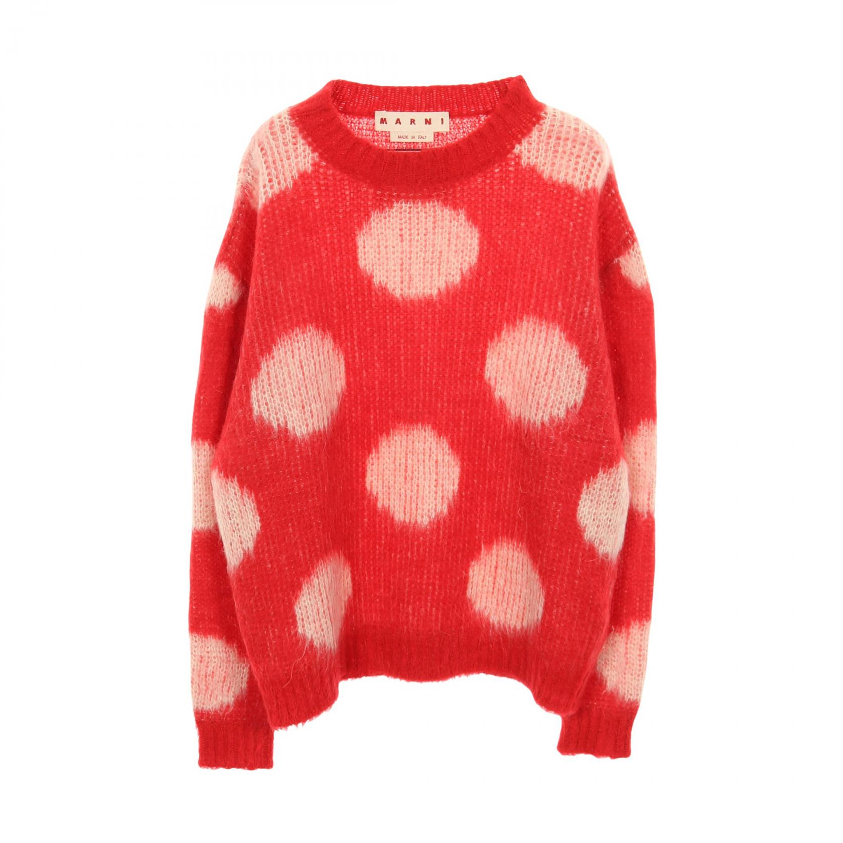 MARNI Fuzzy Wuzzy Pullover knit Acetate / Nylon / Mohair Red #46