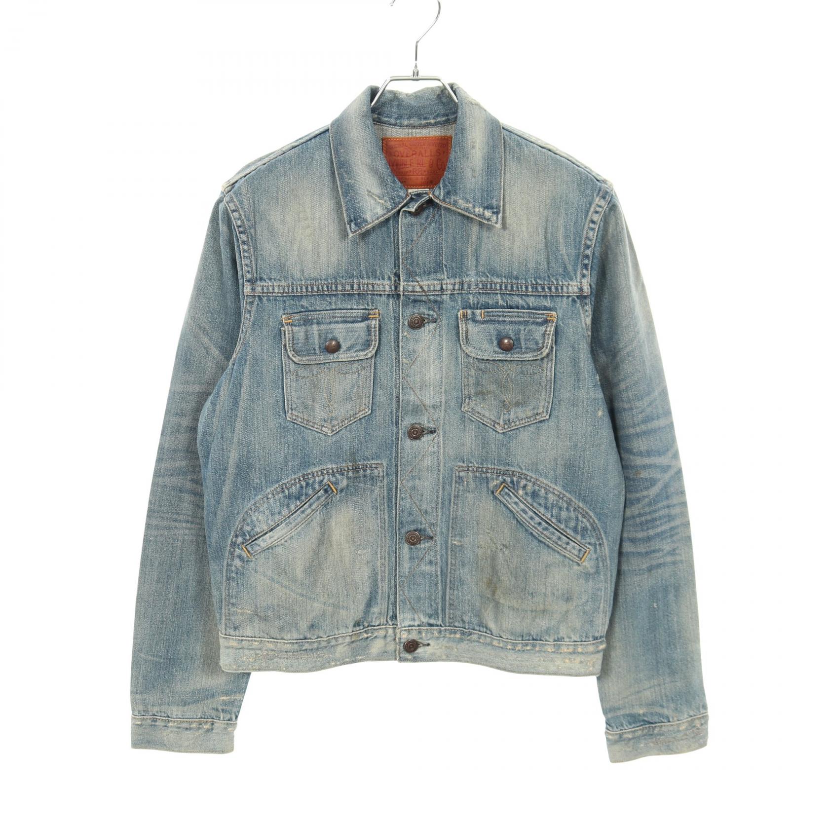 ダブルアールエル ROPER JACKET ダメージ加工 デニムトラッカージャケット