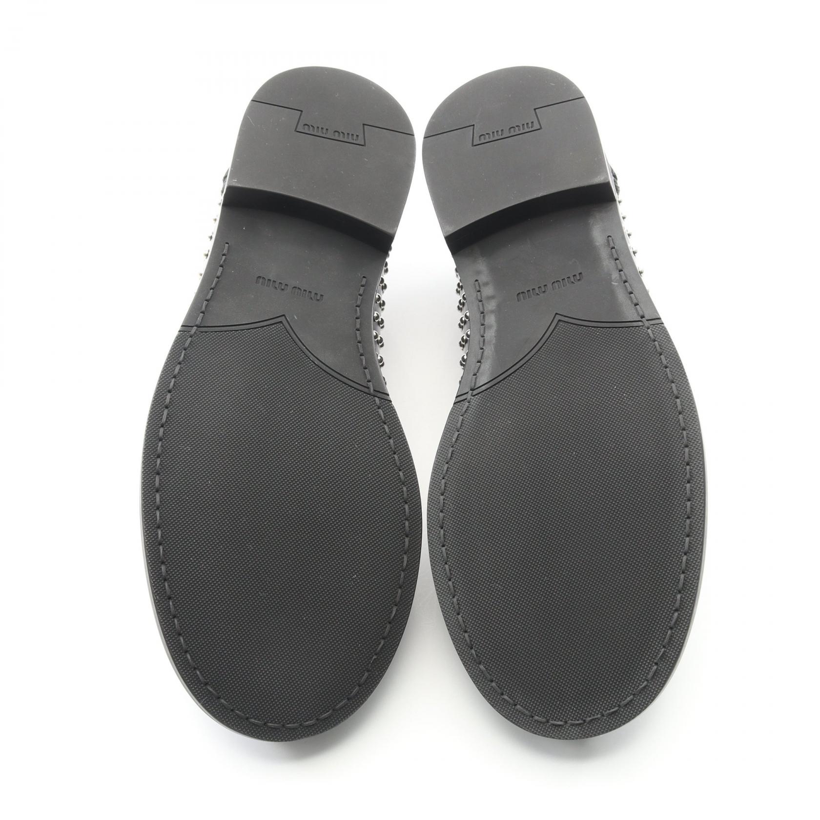 Miu Miu Penny Coin Loafers Shoes leather Black Used Women size 37
