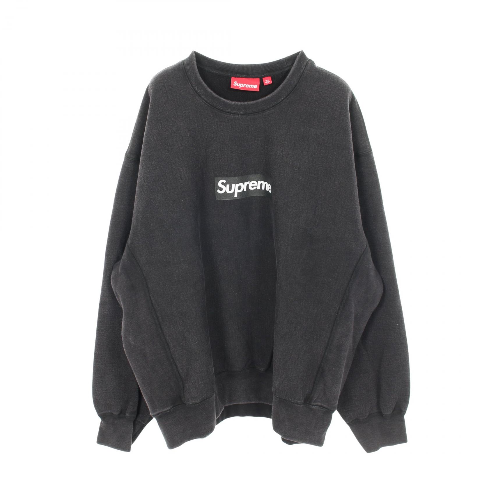 トップス Supreme Washed Box Logo Crewneck XL Supreme Washed Box Logo Crewneck Sweatshirt #XL Black 25SS cotton