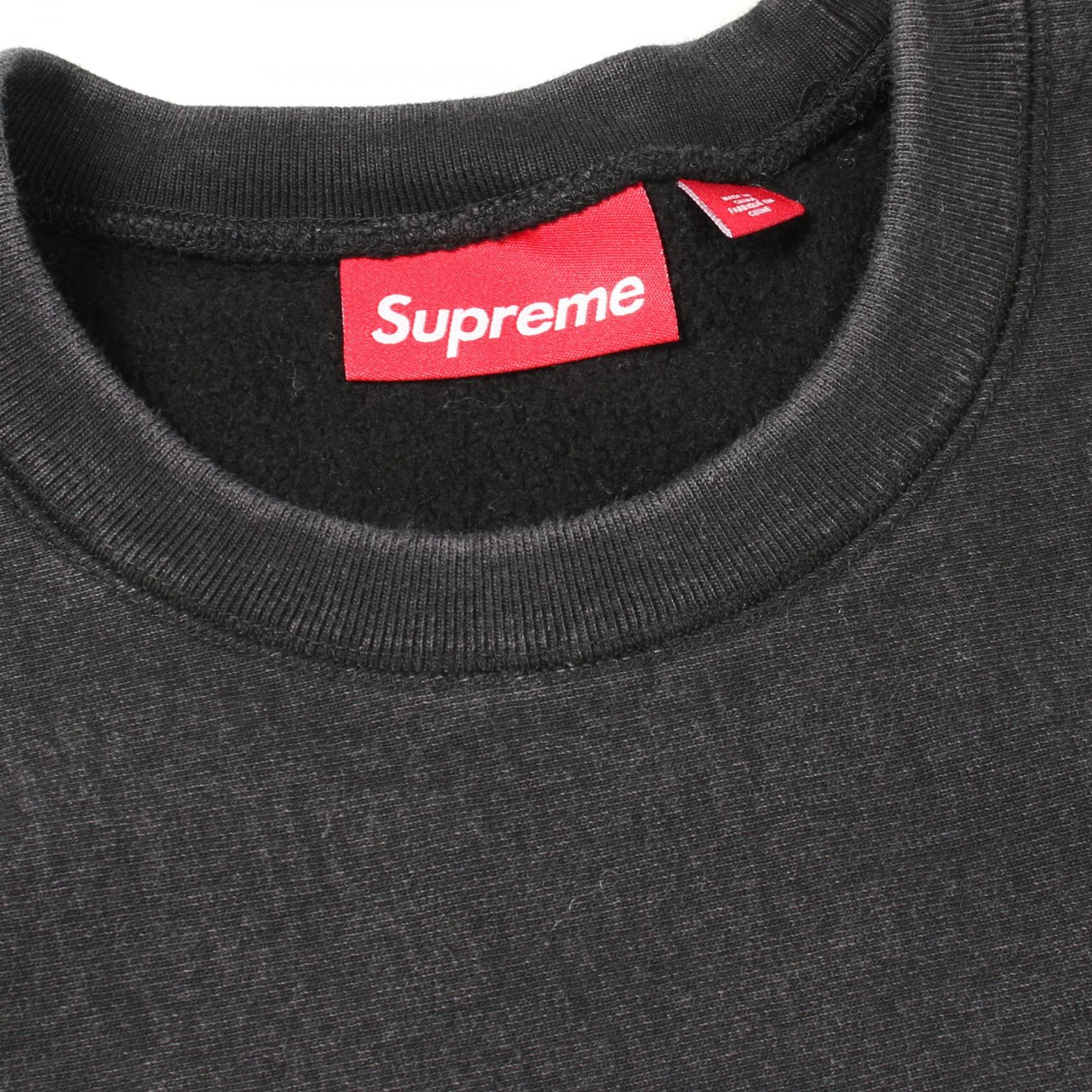 Supreme Washed Box Logo Crewneck Sweatshirt #XL Black 25SS cotton