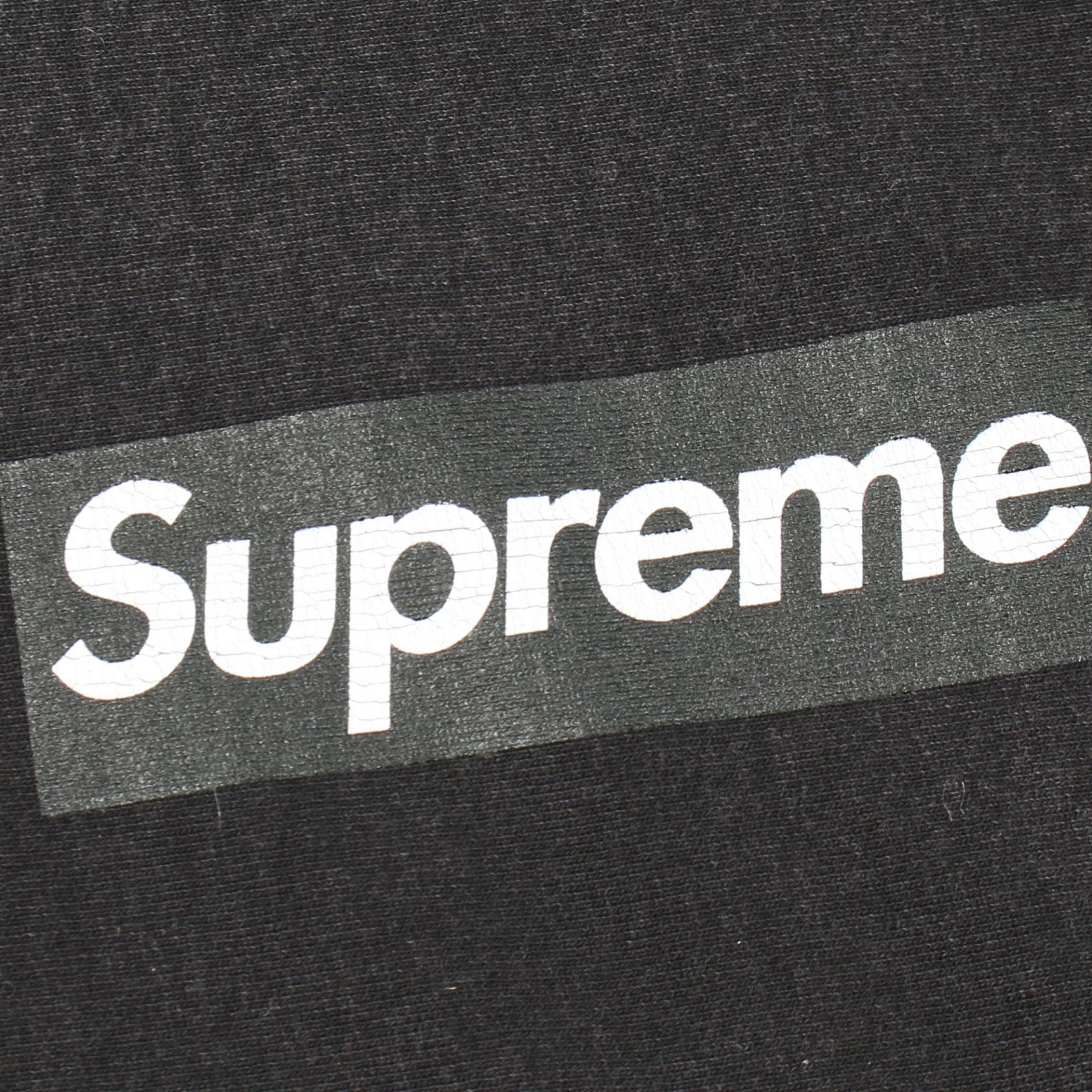 Supreme Washed Box Logo Crewneck Sweatshirt #XL Black 25SS cotton