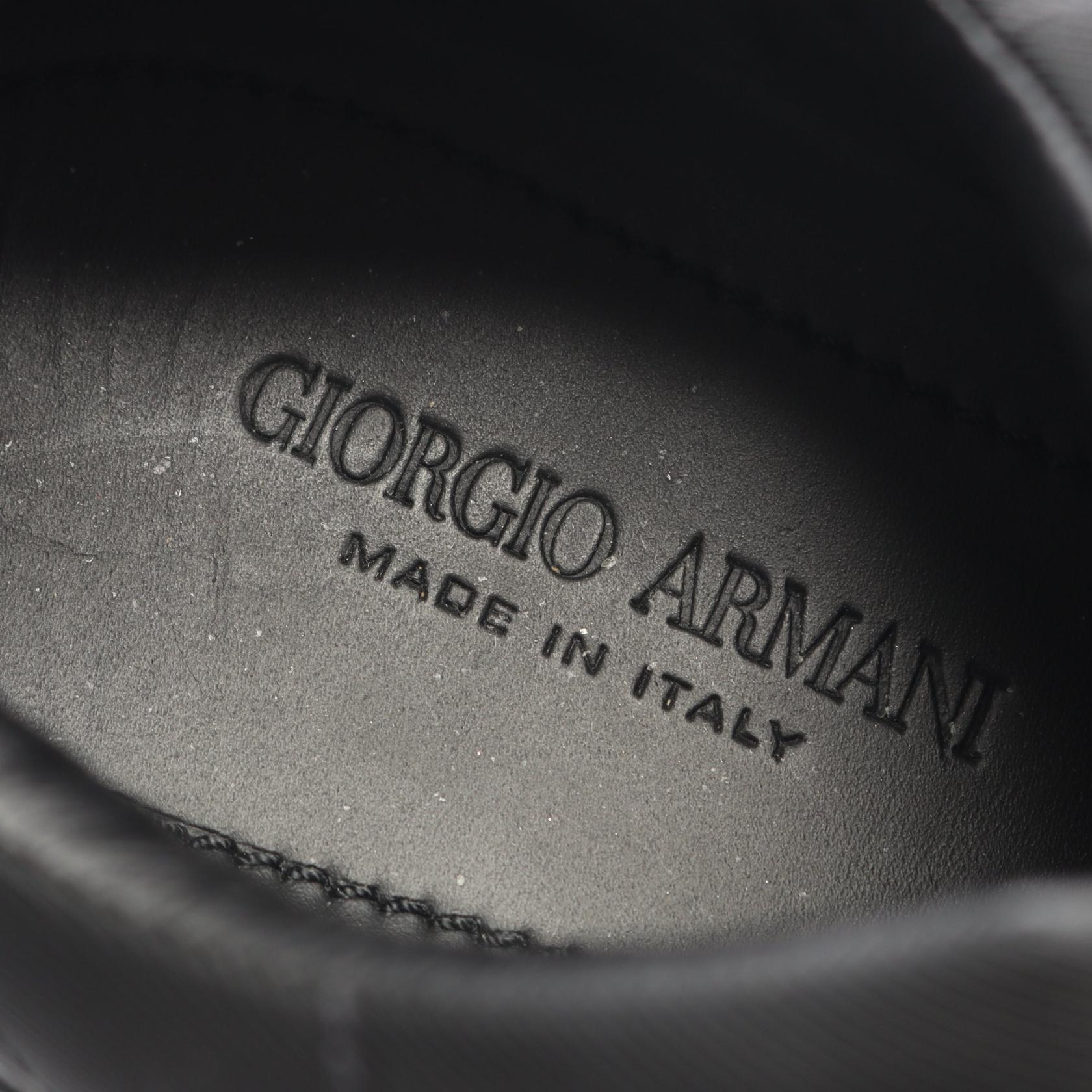 GIORGIO ARMANI Sneakers X2C666 leather Fabric Black Bordeaux #6
