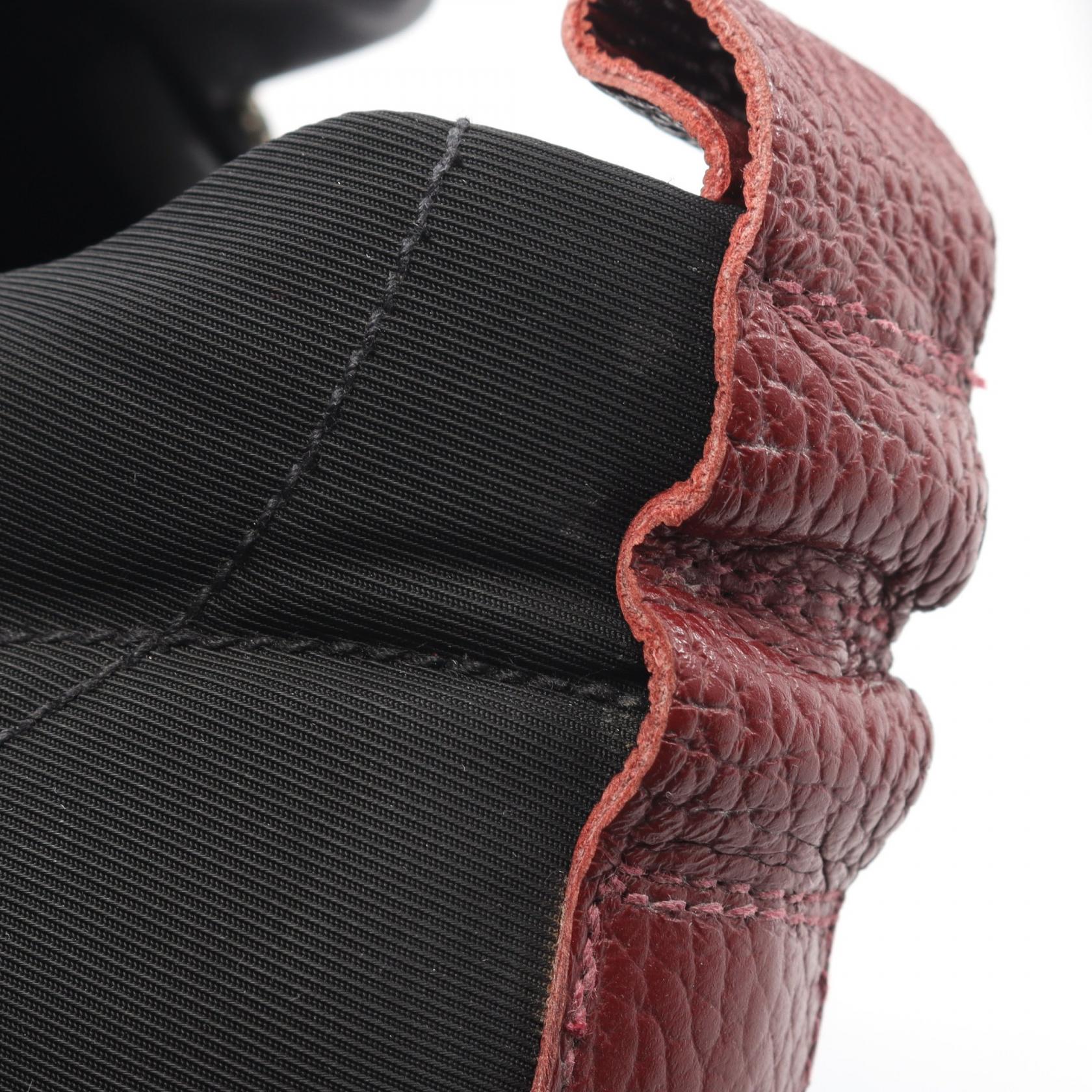 GIORGIO ARMANI Sneakers X2C666 leather Fabric Black Bordeaux #6